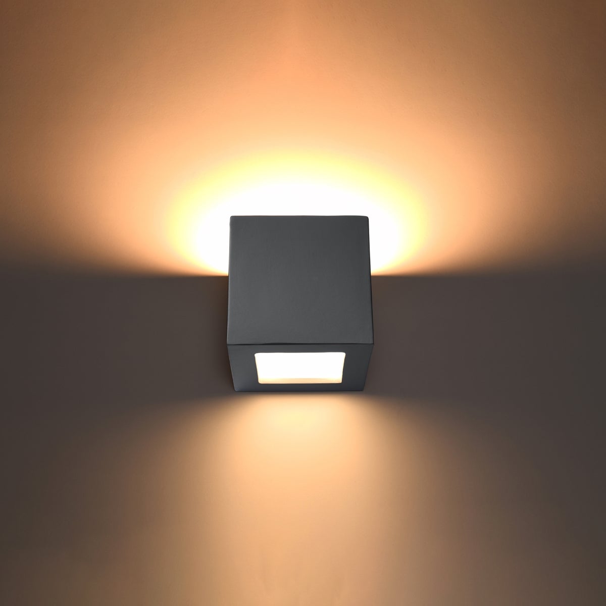 Kinkiet ceramiczny ASTRA szary LED 3000K - 14x14x14cm Sollux