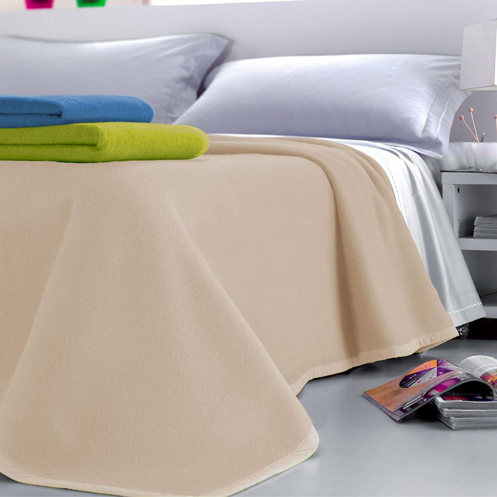 SpazioTessile - Coperta Lana Mista per Letto Una Piazza e Mezza, Plaid Divano Pesante Made in Italy, Fantasia Spiga, Coperta Calda Invernale 500 gr/m² (Beige-Marrone, 180x220