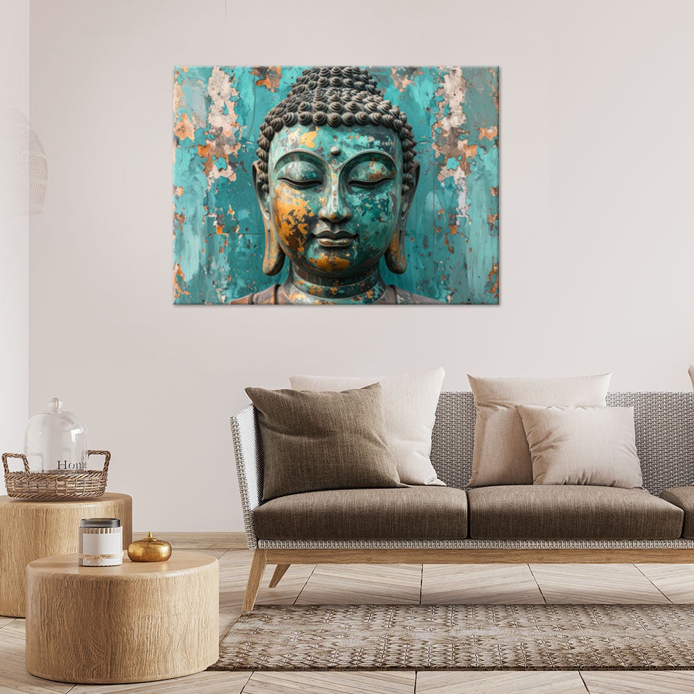 Obraz do salonu sypialni biura, Turkusowy Budda Medytacja Zen Spa 120x80 - 2