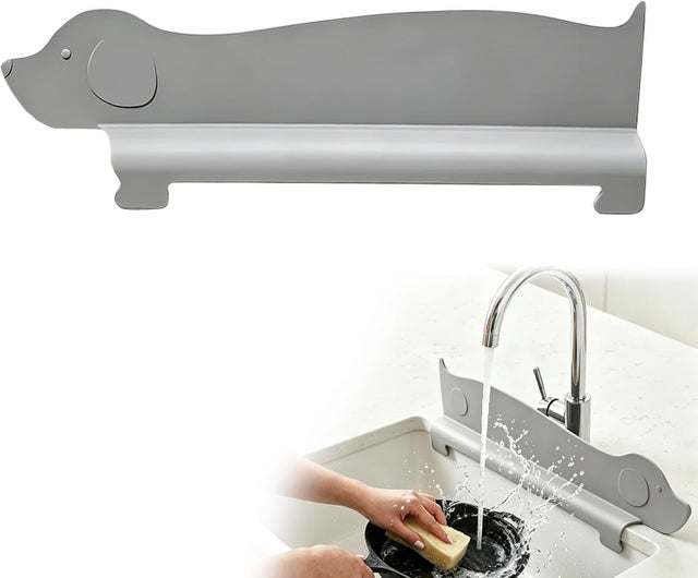 Protetor contra respingos de silicone para cozinha - com ventosa reutilizável - previne eficazmente respingos de água.