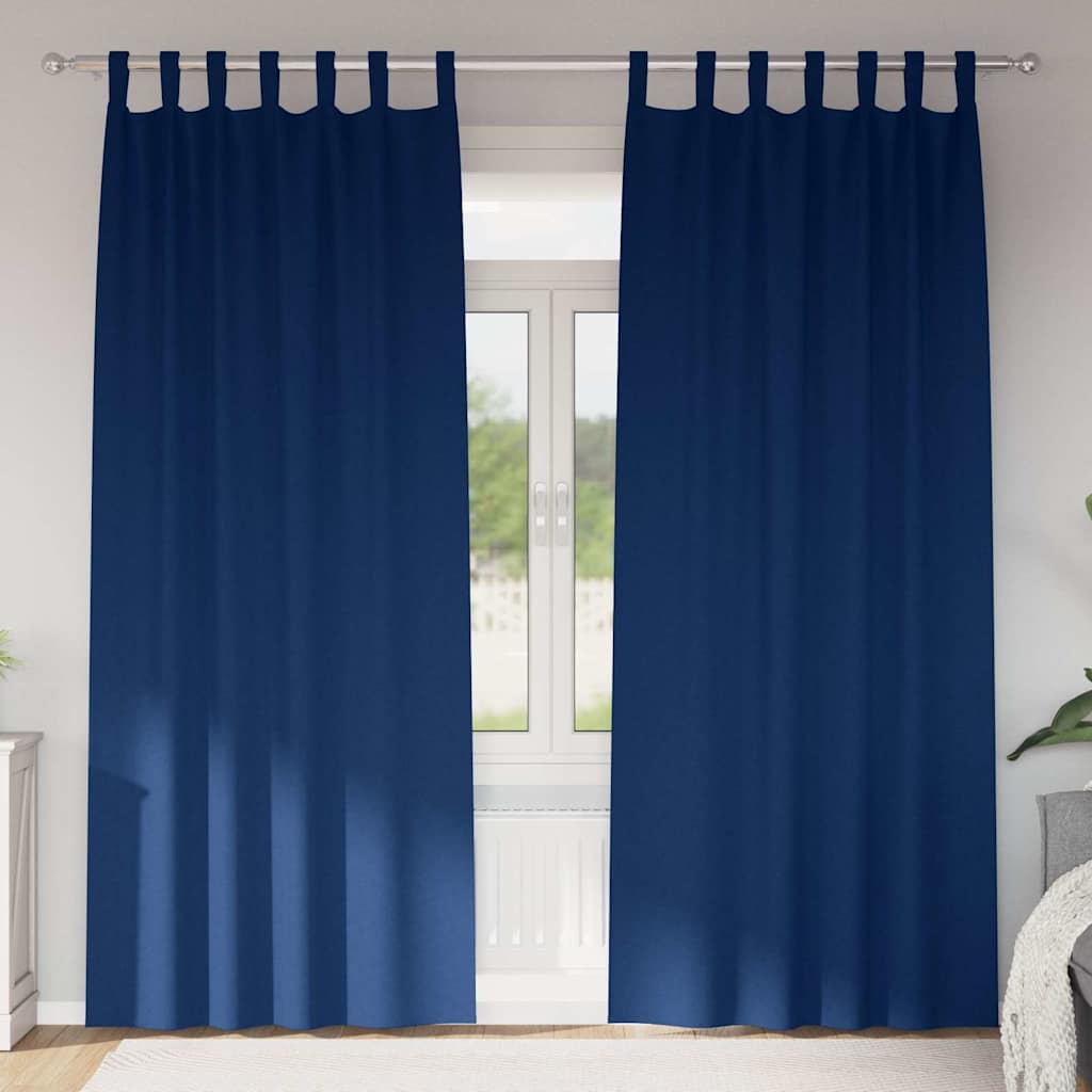 Firany blackout z kółkami 2 pcs Ciemnoniebieski 260 x 140 cm vidaXL