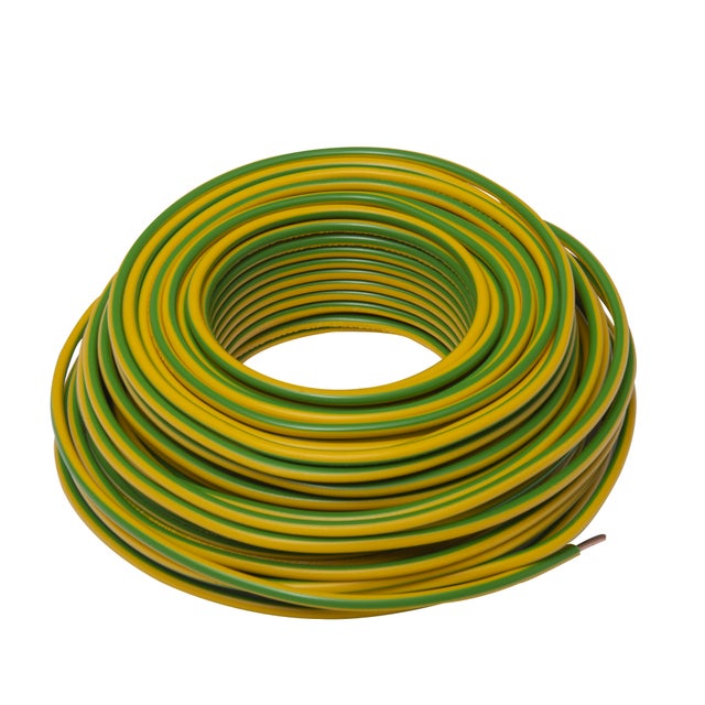 Fil électrique H07V-U 2,5mm² jaune/vert - 25m - Zenitech
