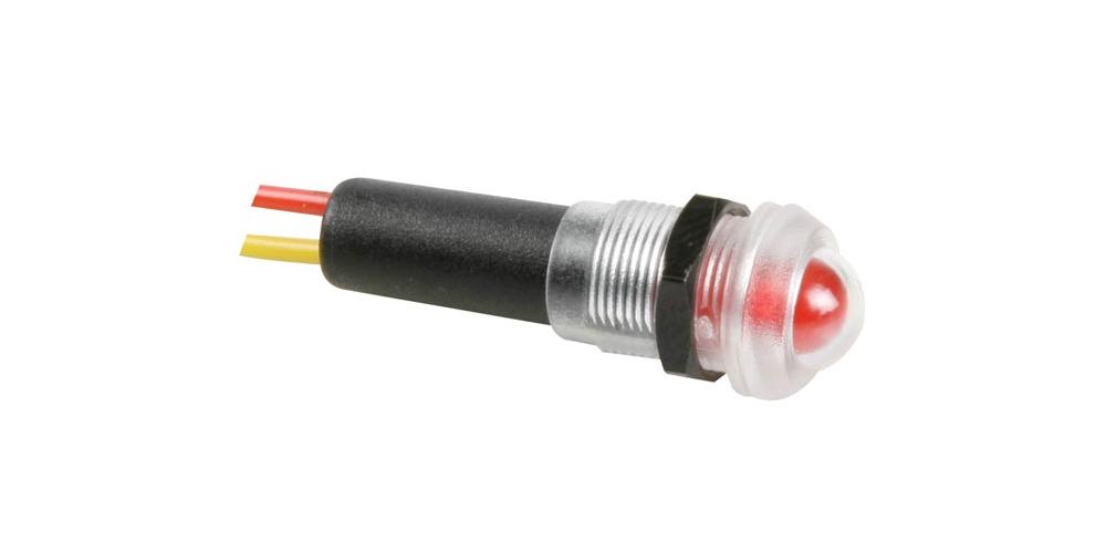 Seder VOYANT LED ROUGE CLIGNOTANT 12V RESISTANT A L'EAU - BOITIER NOIR