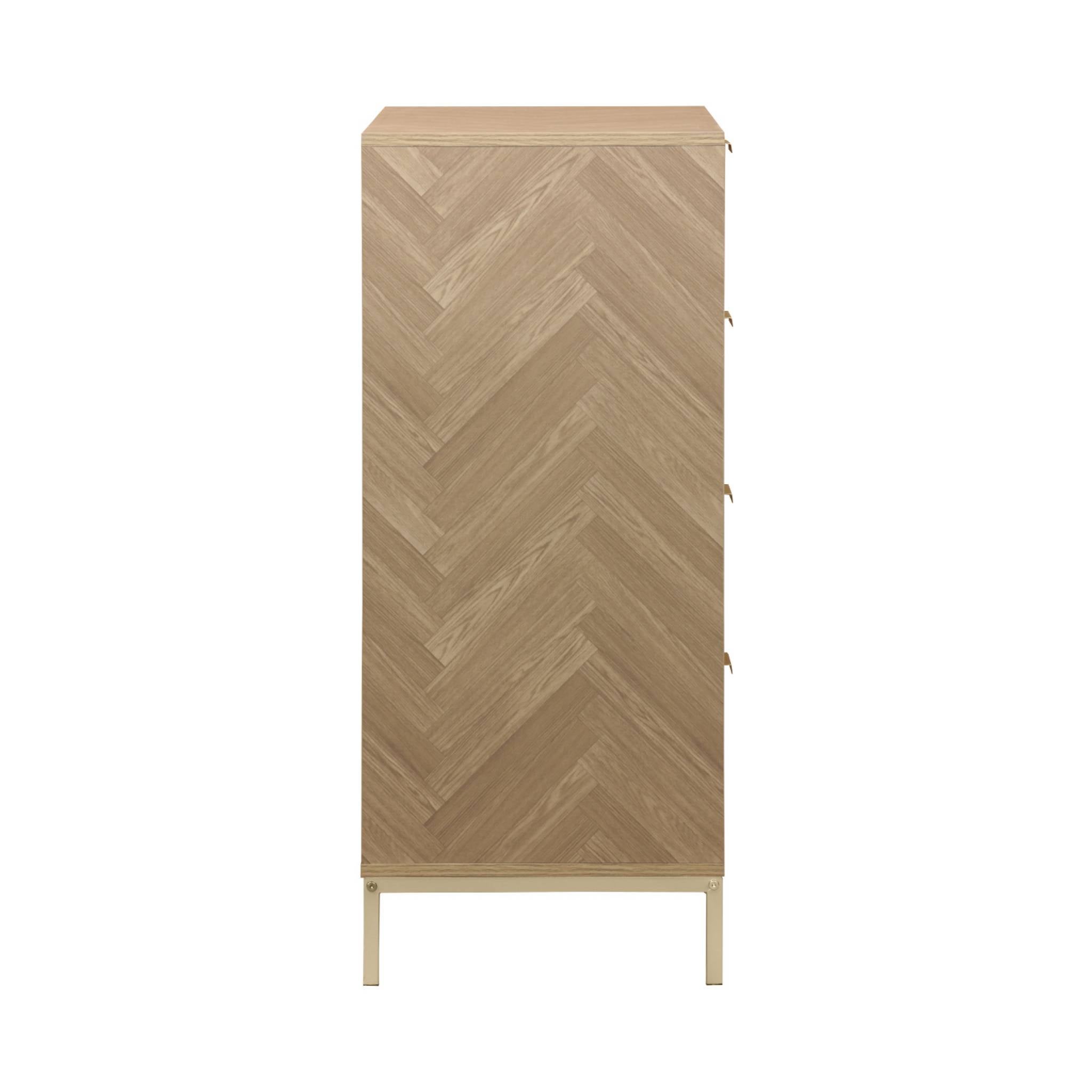 Commode Budapest. quatre tiroirs. décor chevrons L 80 x l 40 x H 95cm BUDAPEST - 7