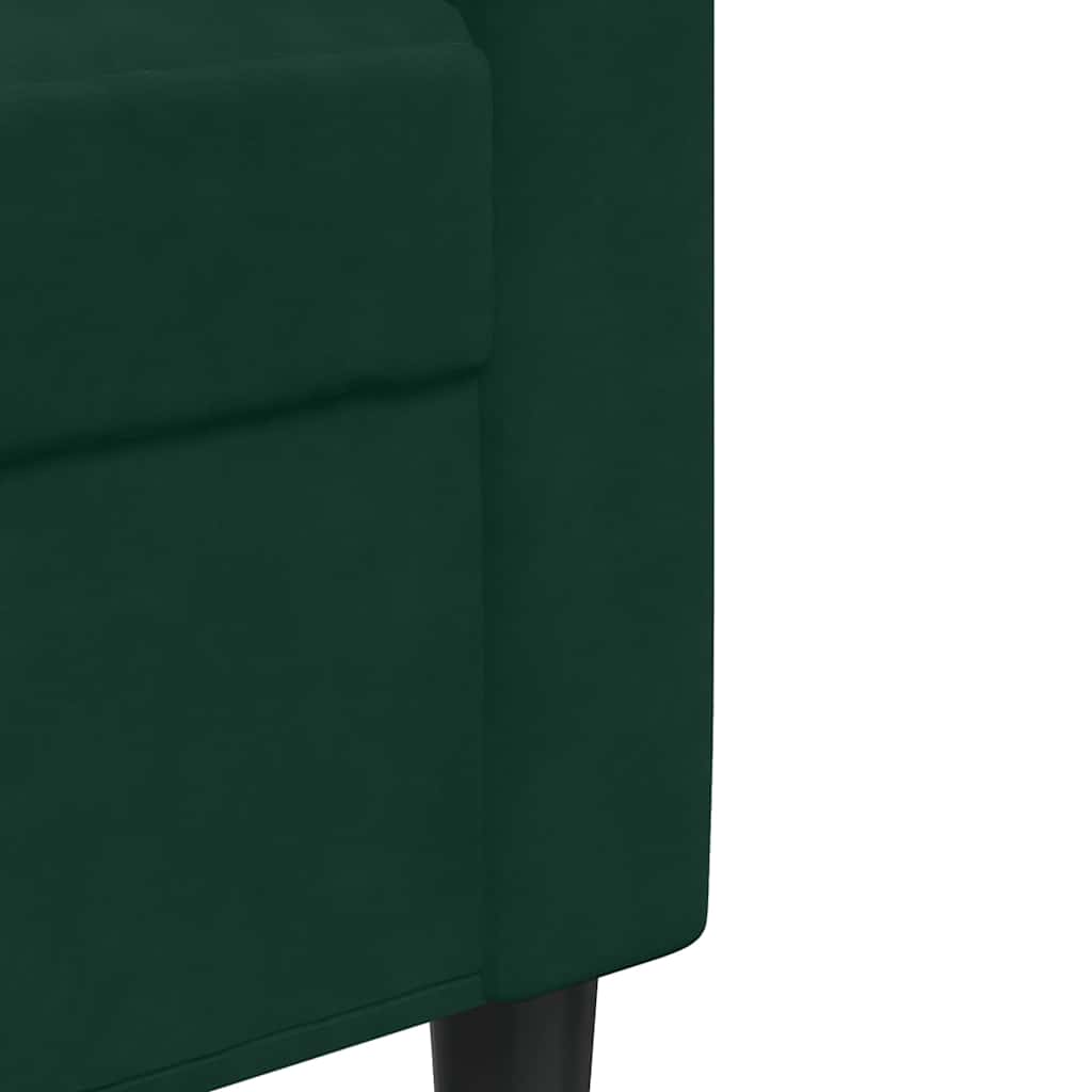 Set di Divani 4 pz con Cuscini e Rinforzi Verde scuro Velluto vidaXL - 9
