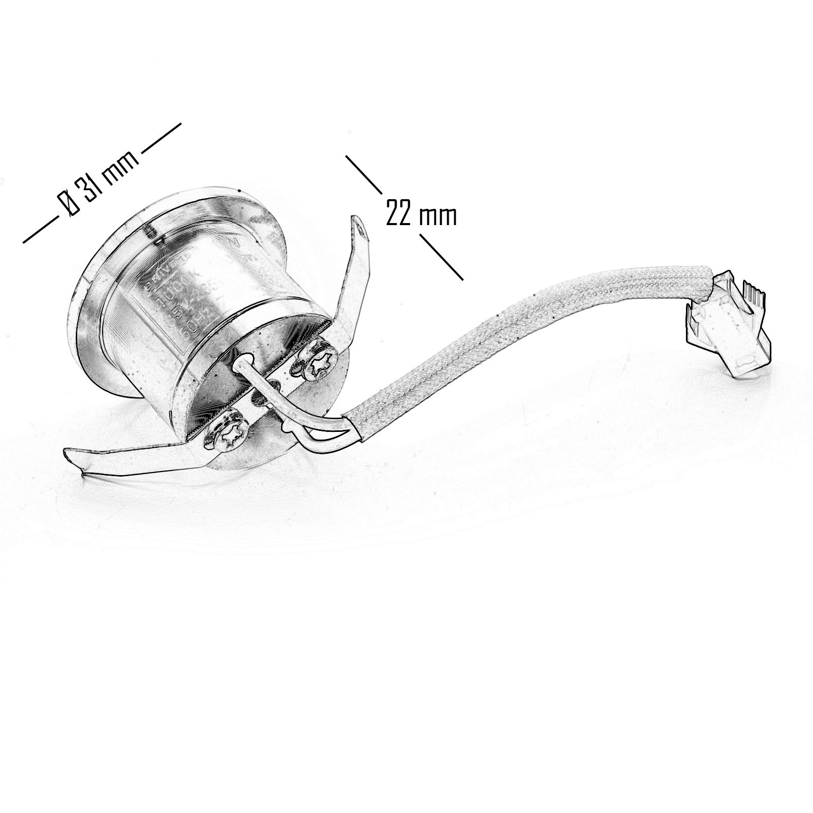 Mini spot LED encastré pour escalier 1W 220V IP20 trou 25 30mm COULEUR ARGENT BLEU LUMIÈRE - 4