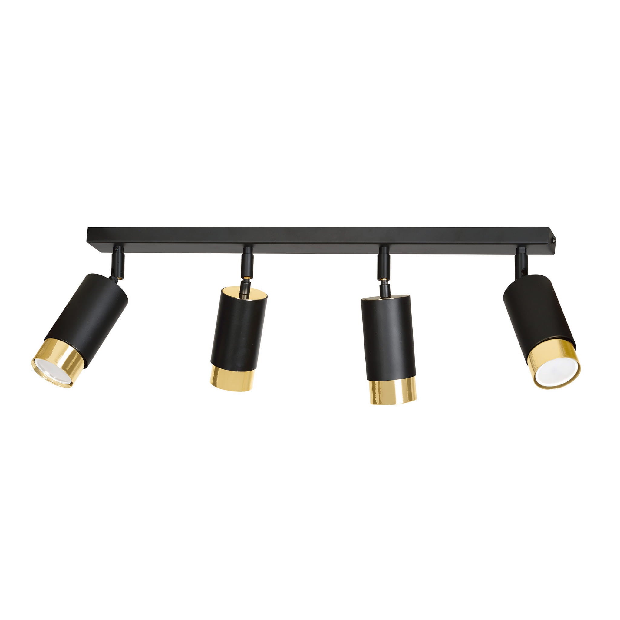 Reflektor sufitowy spot natynkowy Hiro listwa złoto-czarny 4xGU10x30W metal Emibig