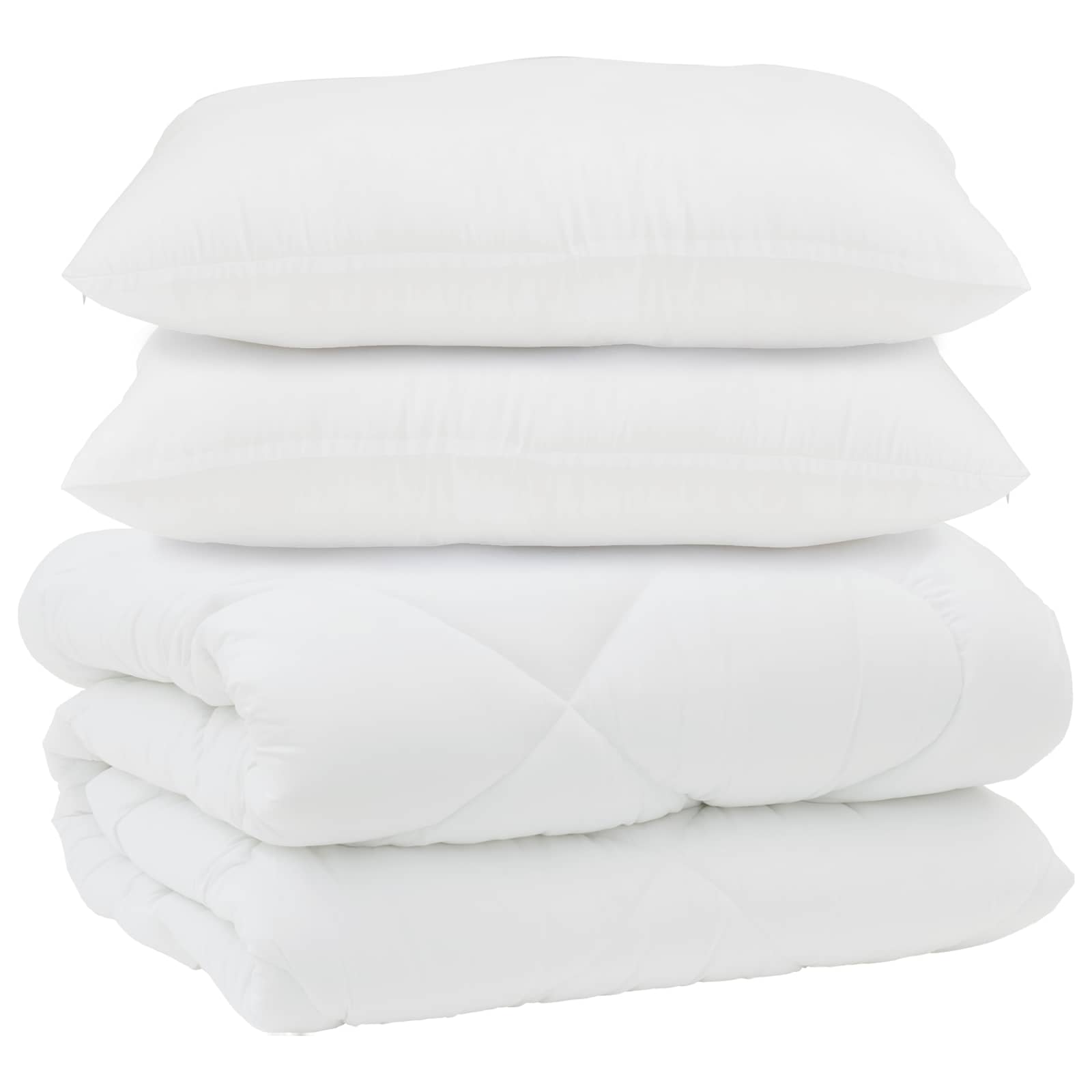 Duvet z poduszkami z poduszką 3 pcs Biały Mikrofibra i Puch vidaXL