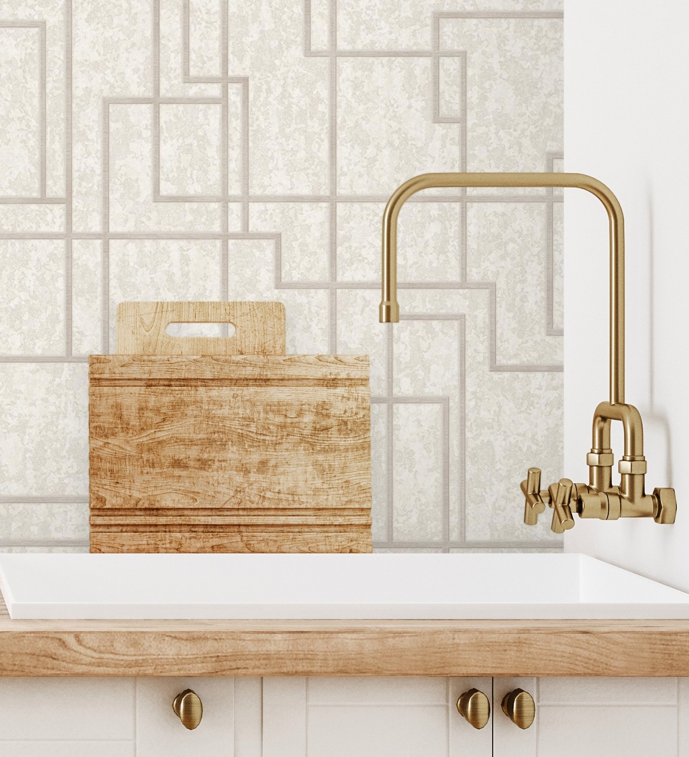 Muestra din a4 de papel pintado vinílico lavable moderno de líneas geométricas con relieve - allure lines 681631 de gaulan