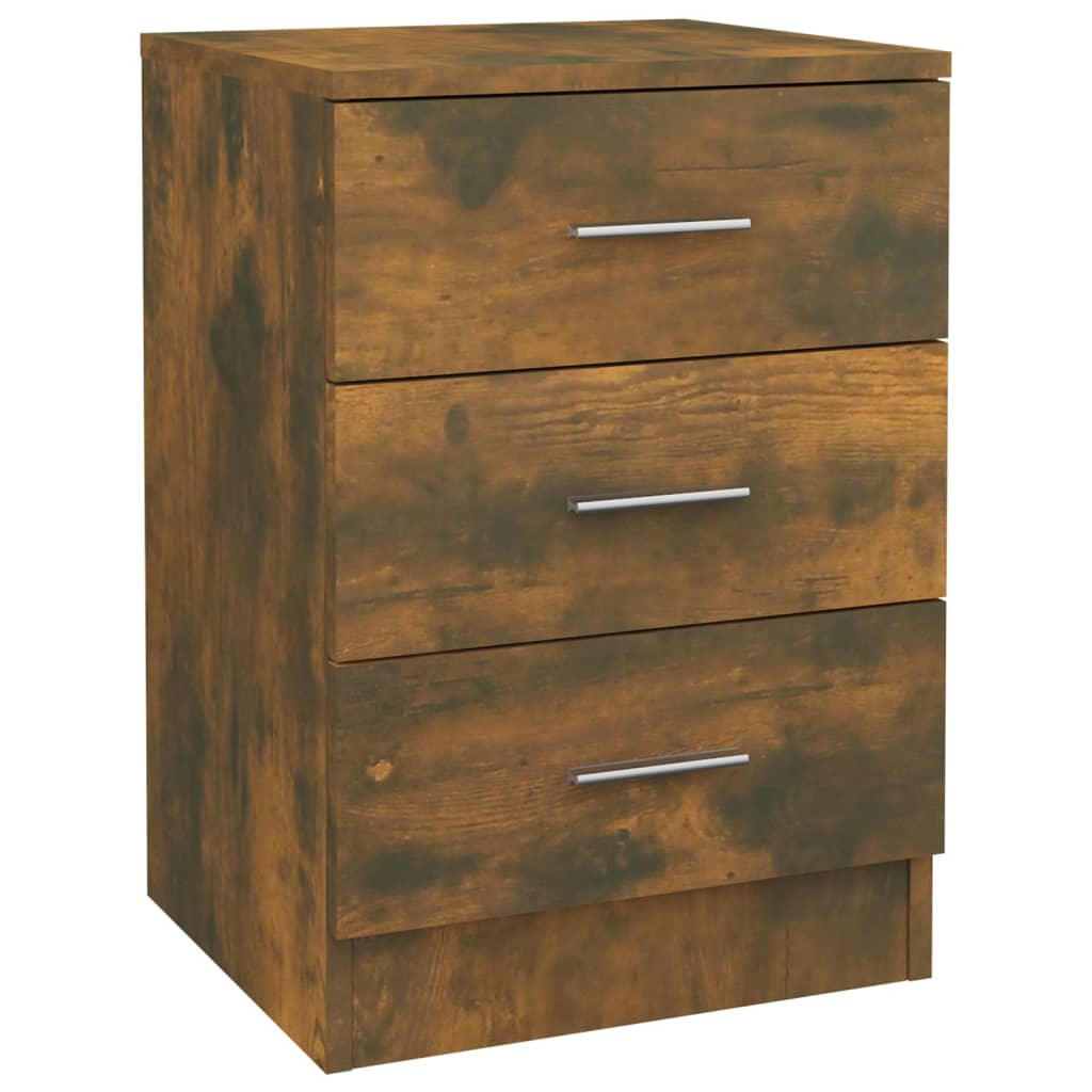 Lot de 2 Tables de chevet，Table d'appoint, Table de nuit pour Salon Chambre Chêne fumé 38x35x56 cm Bois d'ingénierie503456 - 3