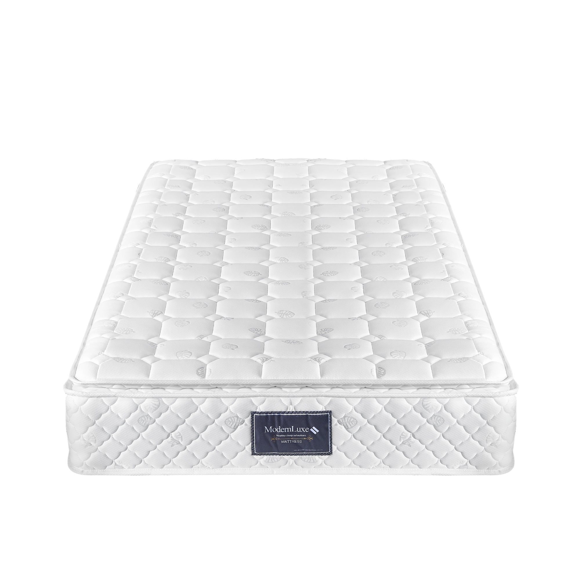 Materac sprężynowy 90 x 200 cm, pianka o grubości 25 cm - twardość H3 - pikowany pokrowiec z mikrofibry - Biały - 9