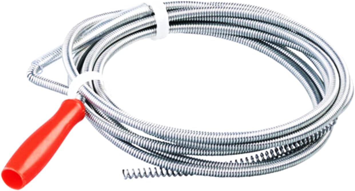 Przepychacz do rur z korbką, Udrażnianie rur, Sonda do udrażniania, spirala do rur do prac ręcznych (zestaw 1 (3 metry X 5 mm))