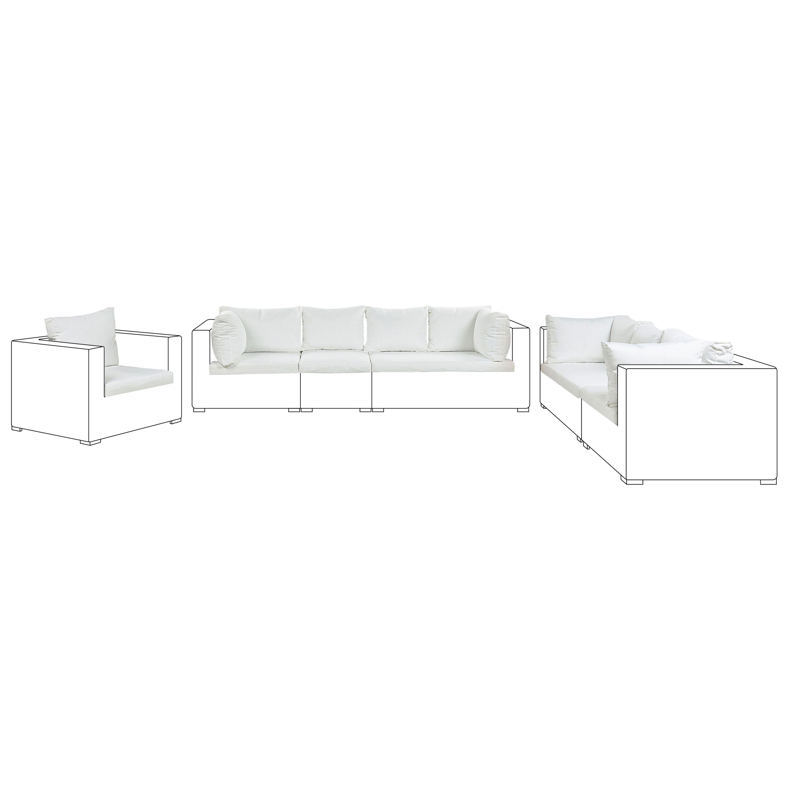 Set de fețe de perne pentru exterior MAESTRO II Alb-murdar