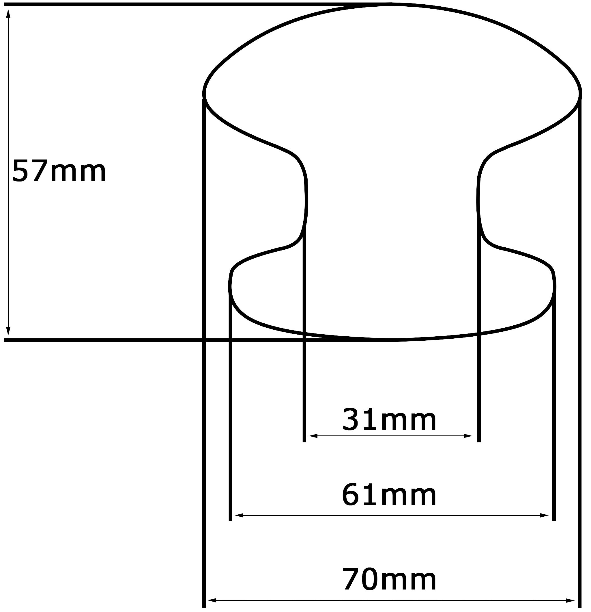 Bouton tirant de porte fixe Ø70 mm en aluminium Or satiné - breveté - 5