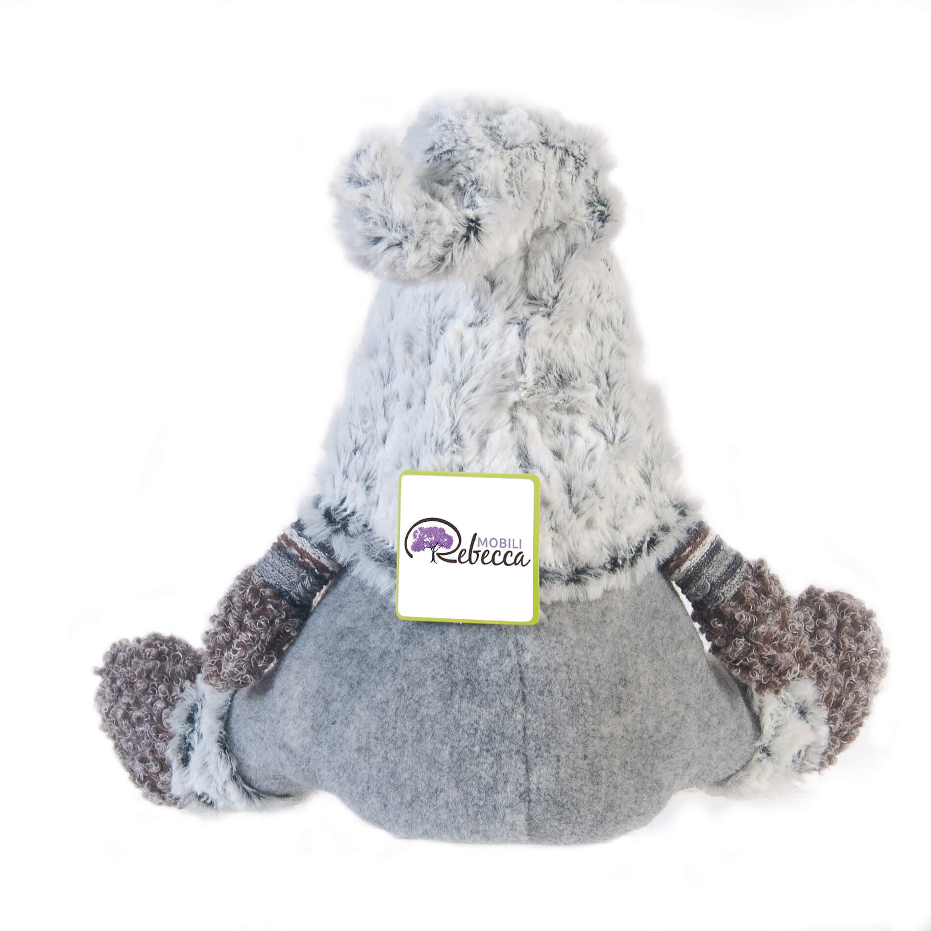 Gnome Scandinave Rebecca Mobili Nain Tissu Gris Décor De Noël 35x16x24 - 5