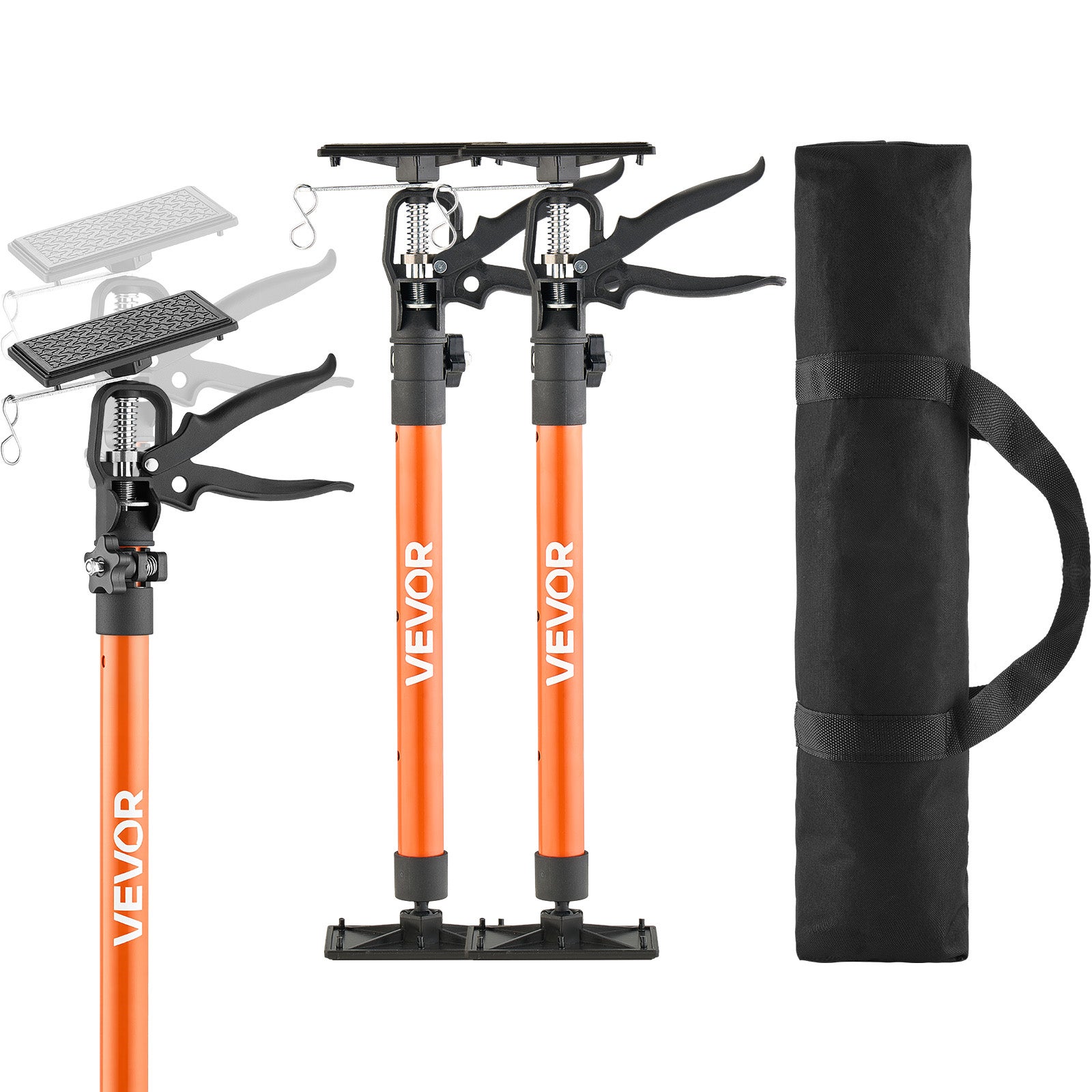 Set de 2 suporturi telescopice VEVOR de susținere 54-115 cm, tijă de susținere reglabilă, oțel, capacitate de încărcare 70 kg, suport de tavan 2buc