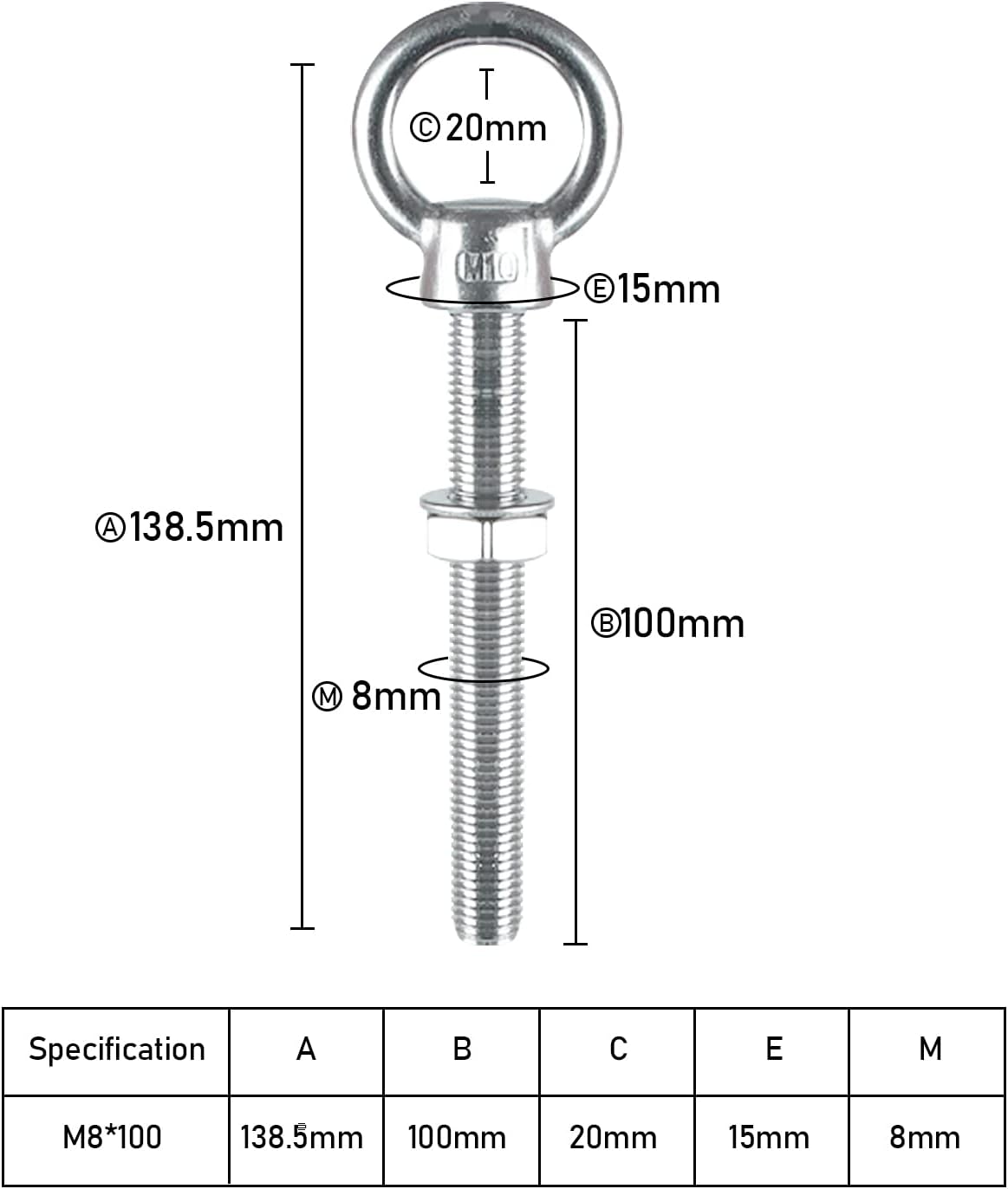 1 Pezzo M5 M6 M8 M10 M12 In Acciaio Inox Anello ... - Alibaba - Foto 8