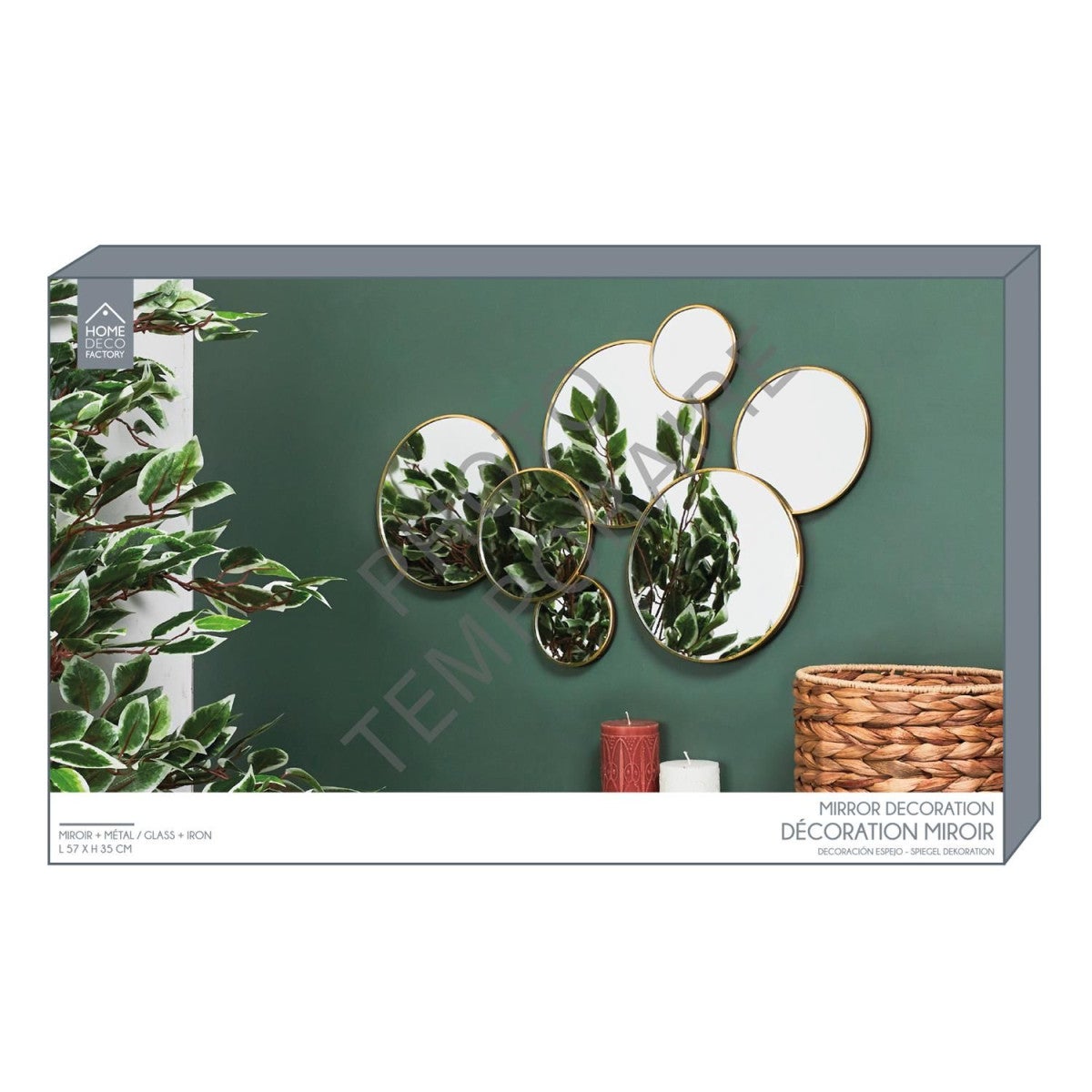 Miroir - Home Deco Factory - Rond - Doré - 3