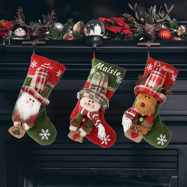 Decorazione di Babbo Natale, renne e pupazzo di neve - Calzini Decorazione di Babbo Natale, renne e pupazzo di neve - Calzini