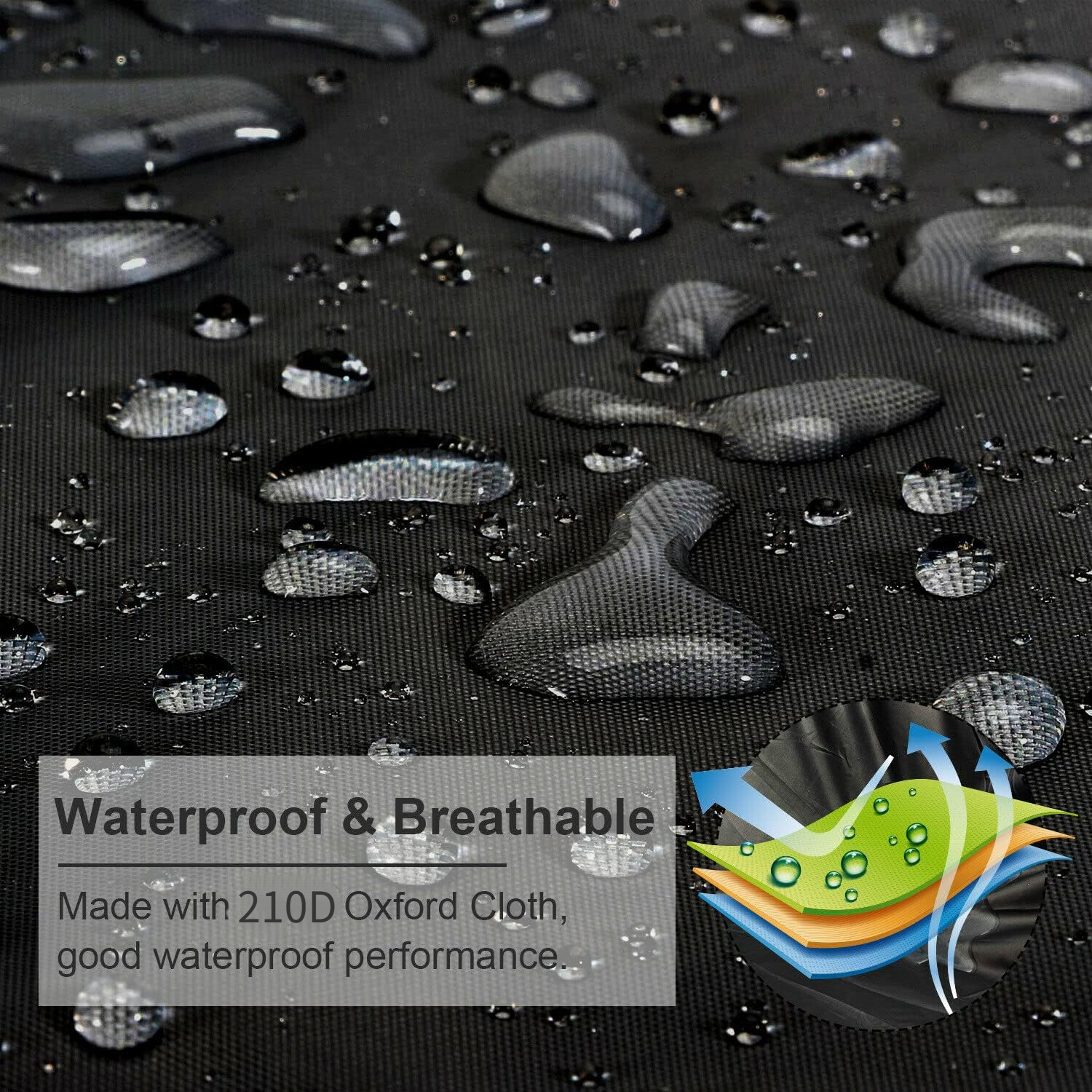 Housse de protection pour spa de jardin, tissu Oxford 210D, imperméable et résistant aux UV, adaptée aux spas extérieurs (220 x 220 x 85 cm) - 6