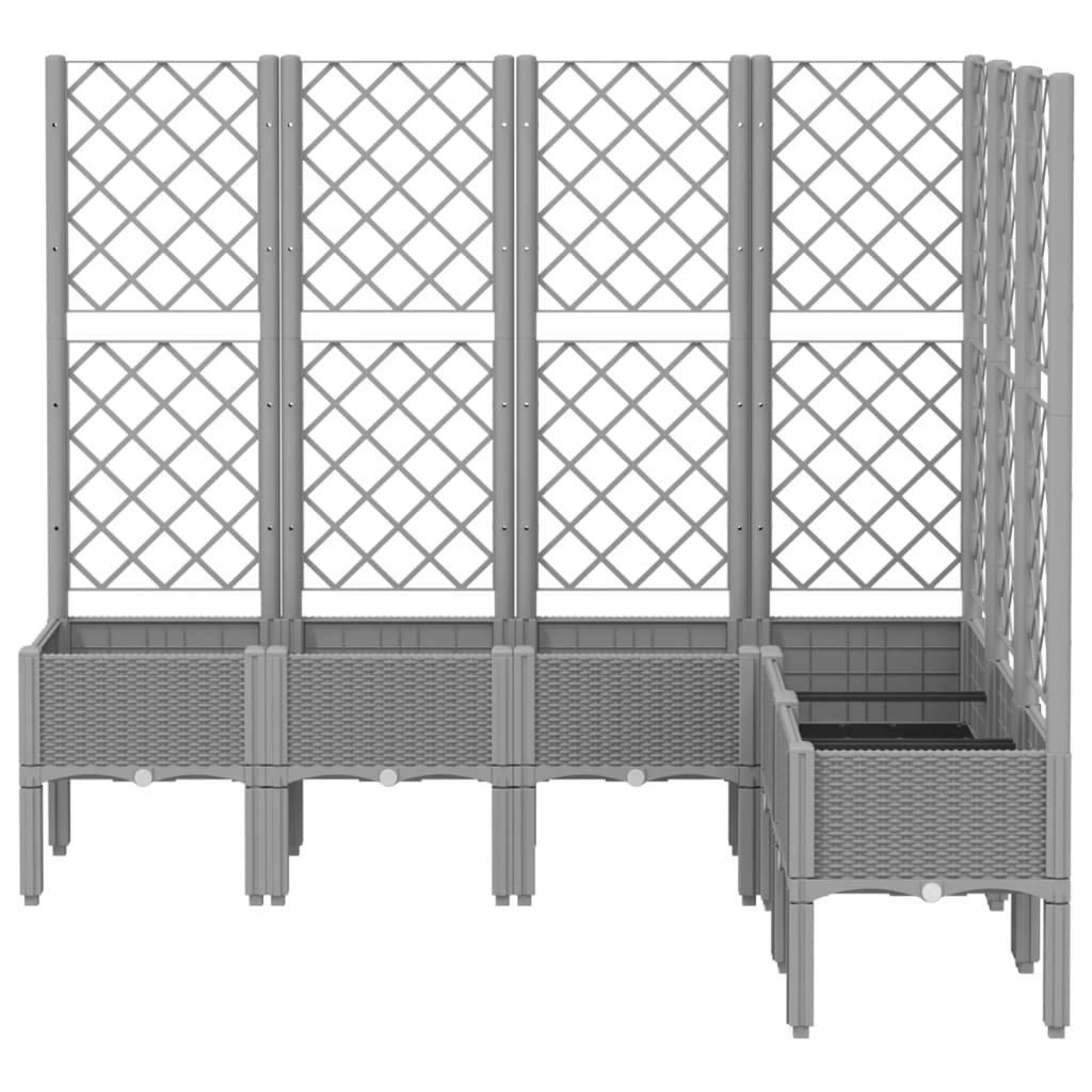 Maison Exclusive - Vaso/floreira de jardim c/ treliça 160x120x142cm PP cinza-claro - 3