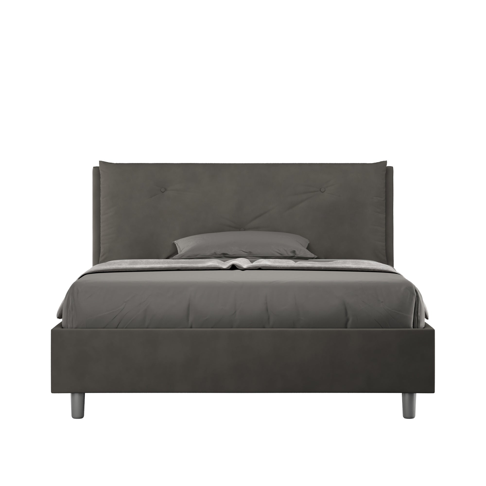 Lit Coffre 140x190cm Avec Rangement Et Tête De Lit - Velours Gris, éclairage LED, Ports USB - Capacité 500kg - Livraison En 2 Colis