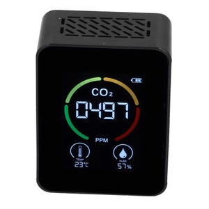 Detector De CO2 3 En 1 Con Pantalla LCD, Medidor De Temperatura Y Humedad, Alarma Visual, Batería 1200 MAh, Para Hogar Y Vehículos
