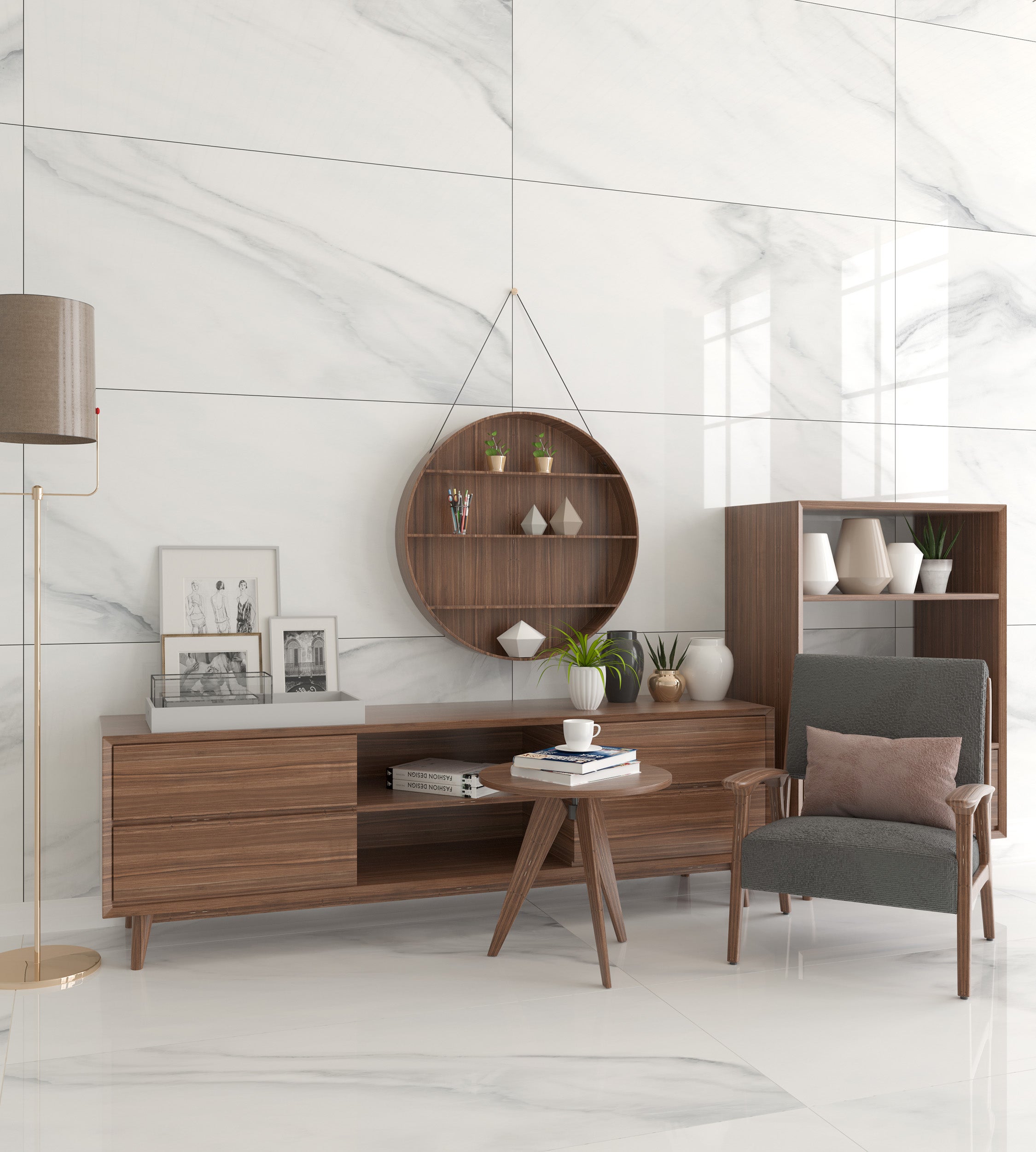 Carrelage sol/mur effet marbre blanc MARMAROS l.120 x L.60 cm MAJORCA TIFFANY - 2