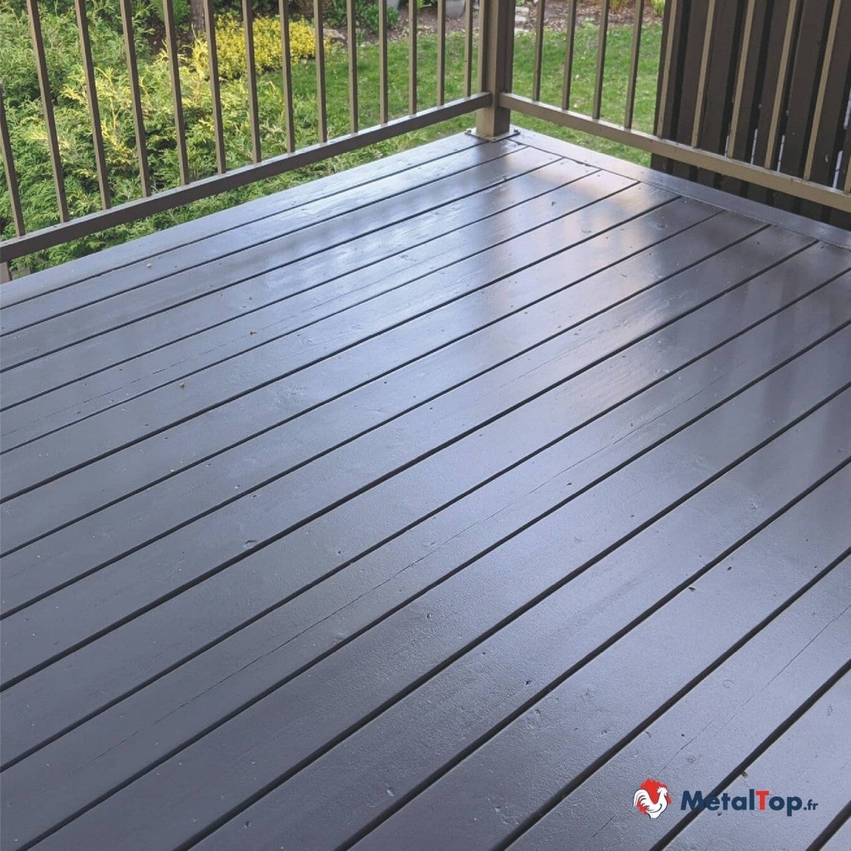 Peinture Terrasse - Noir foncé - RAL 9005 - 15 L - Métaltop - 9