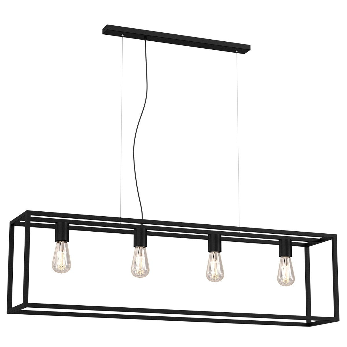 Lampa wisząca Frame czarny matowy 4xE27x15W industrialna wym: 120 x 122 x 23 cm metal Luminex