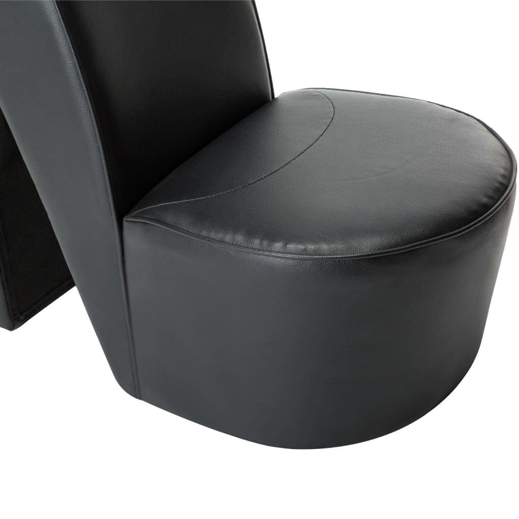 Fauteuil en forme de chaussure à talon haut Noir Similicuir - 6