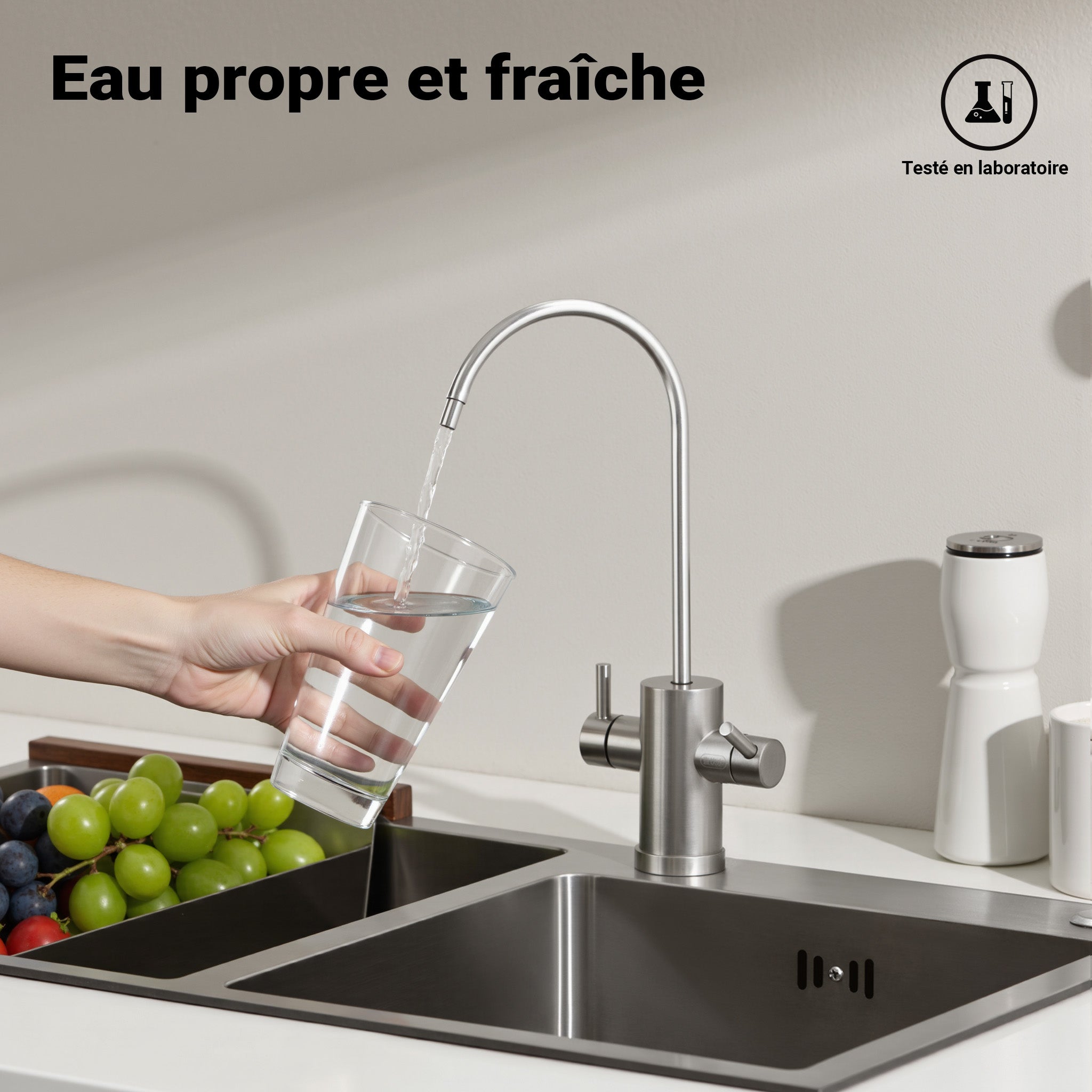 Système osmose inverse 6 étapes (RO) – 510 x 380 x 185 mm – 180 l/jour – avec lumière UV et pompe de surpression – Filtre charbon… Naturewater - 8
