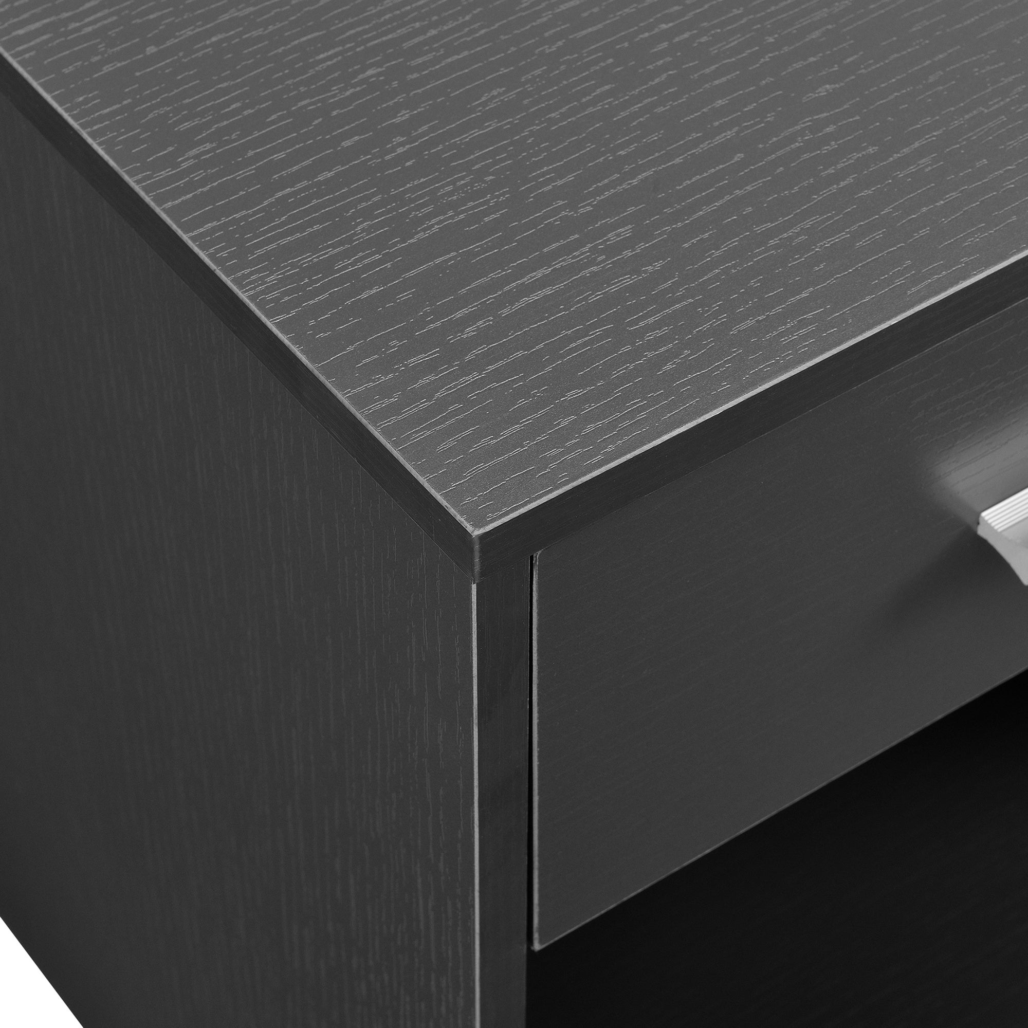 Comodino con Cassetto e Scomparto Aperto 36,5 x 29,5 x 38 cm - Grigio [en.casa]  - 7