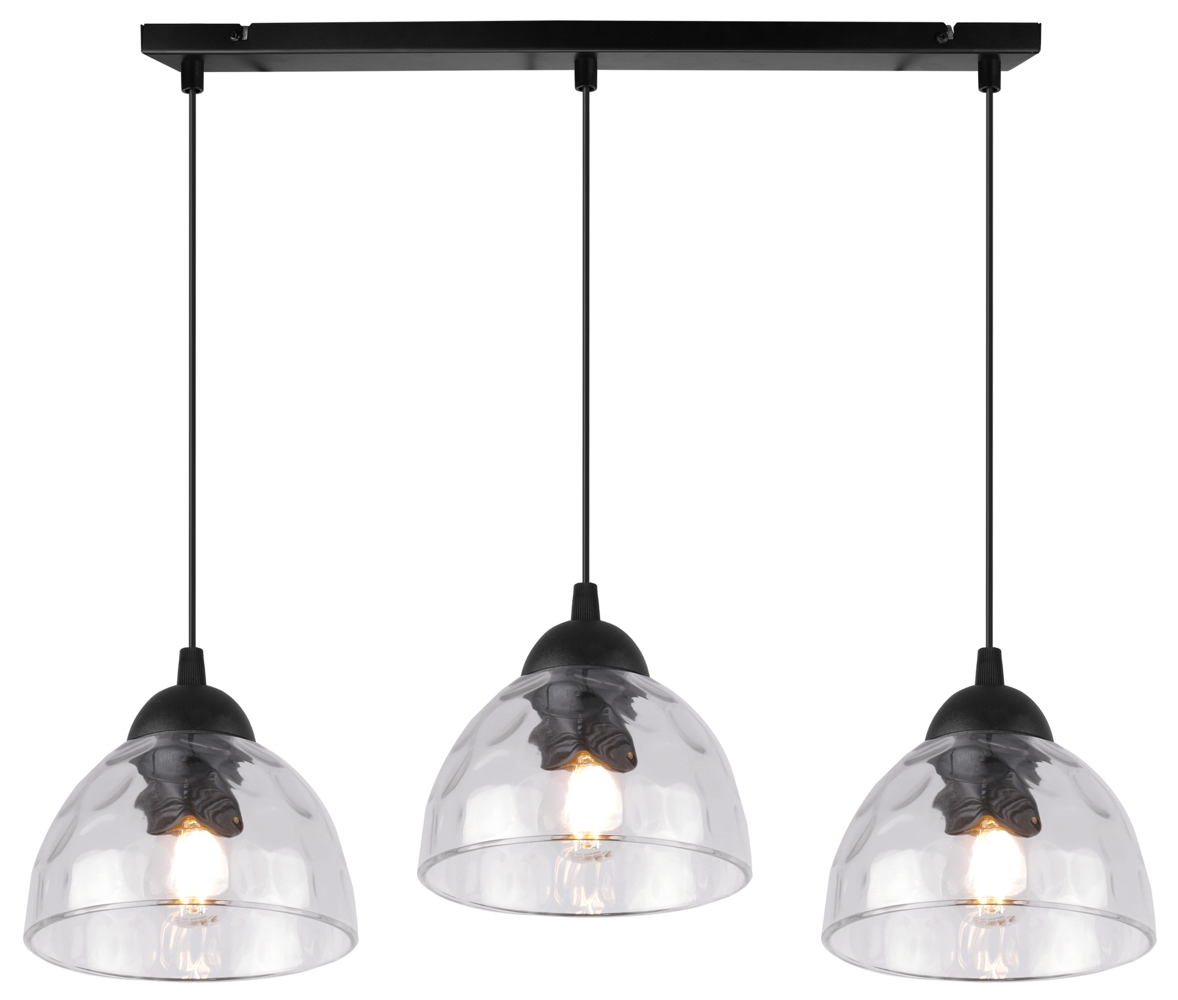 Lampa sufitowa wisząca Venice modern 3xE27 klosz półokrągły transparentny Light Home LH