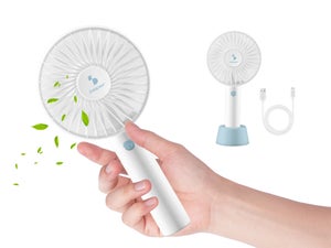 Mini Ventilatore Portatile A Clip, Ricaricabile USB, Senza Pale, 3 Velocità, Rotazione 360°, Batteria 900 MAh, Per Cintura E Collo, Per Esterno/interno, Bianco