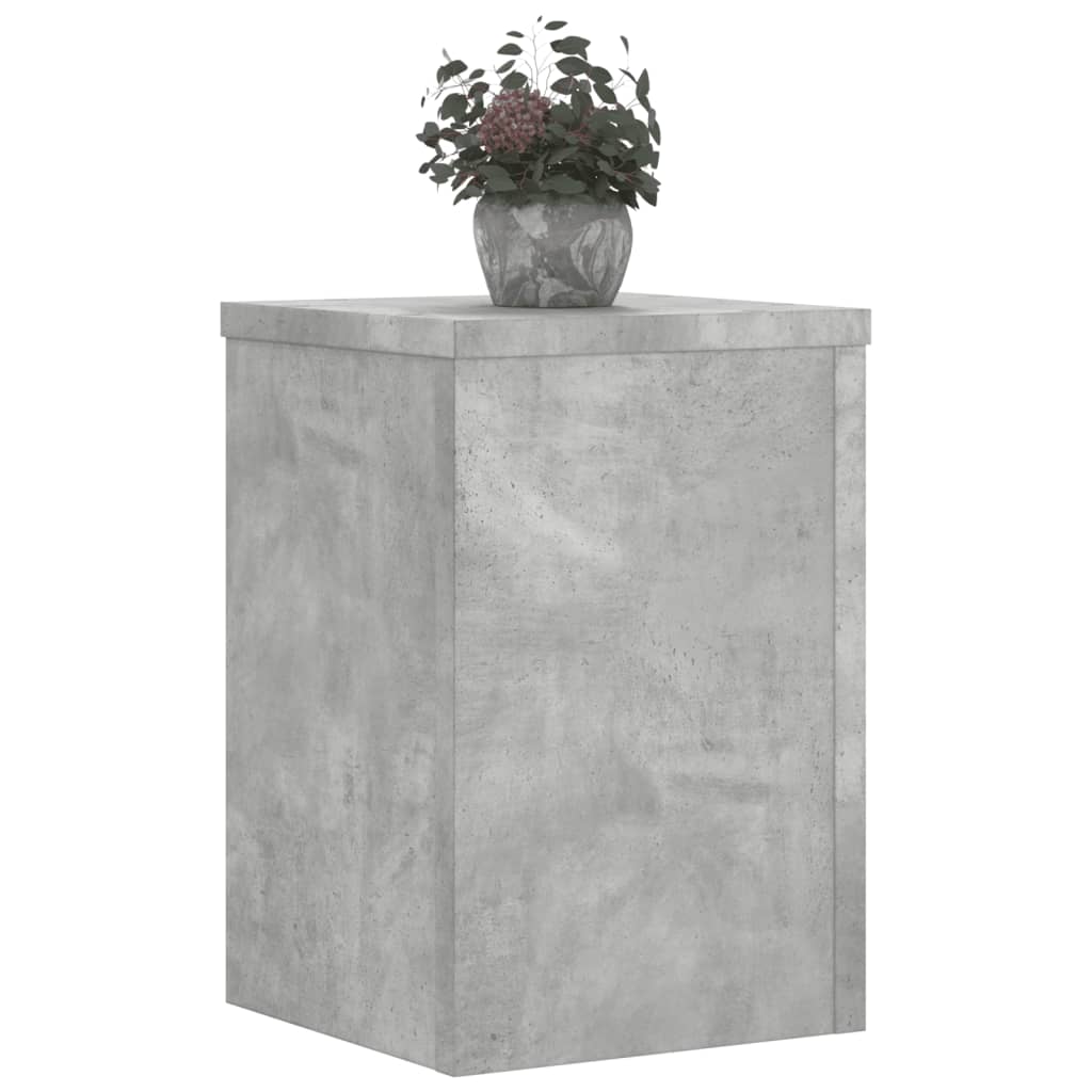 Supports pour plantes 2 pcs gris béton bois d'ingénierie - 3