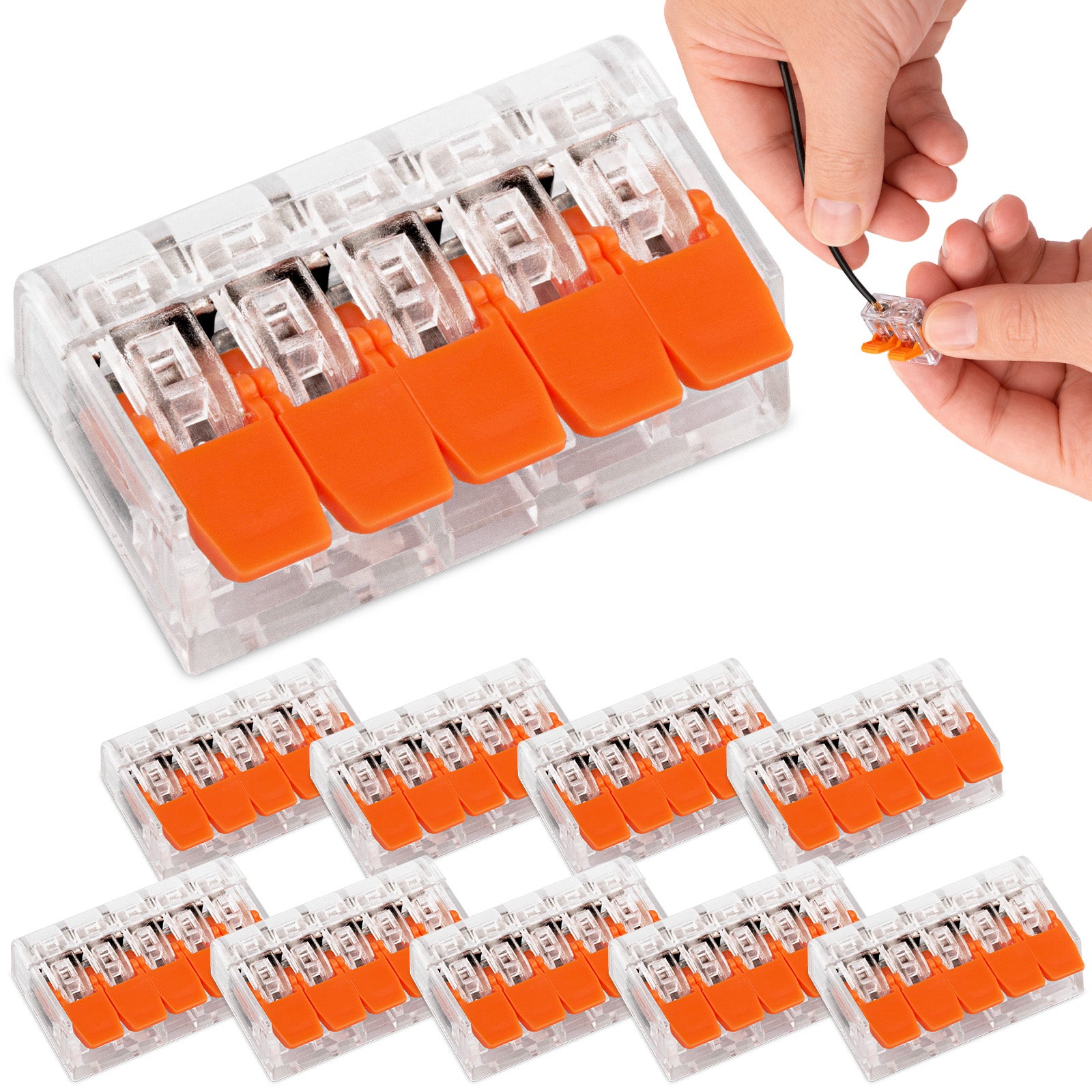 Szybkozłączka Elektryczna Lumiled na Drut 5x4mm 5 Torowa 32A 450V 10 Szt.