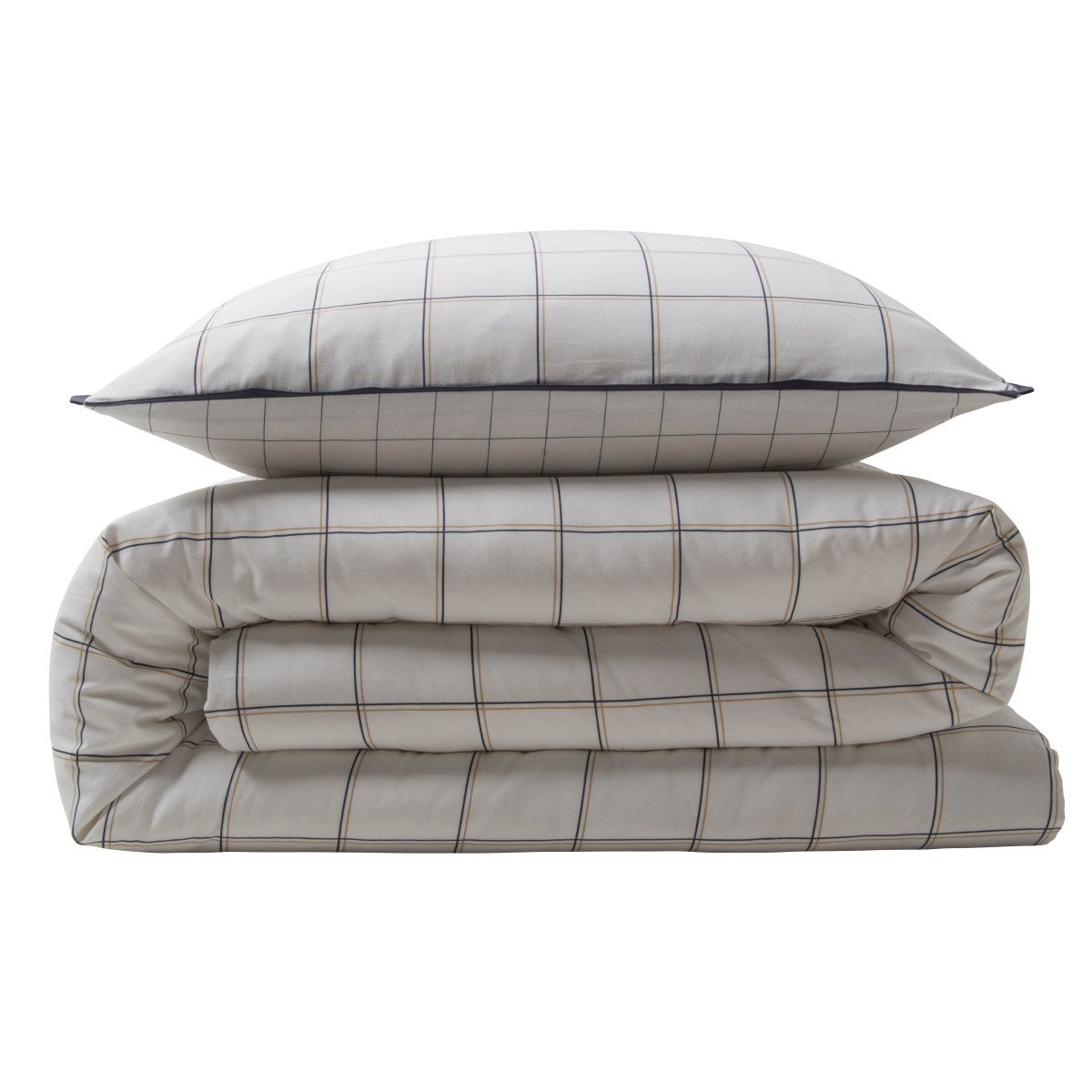 Parure de lit 2 personnes à carreaux en coton 260x240cm - 3