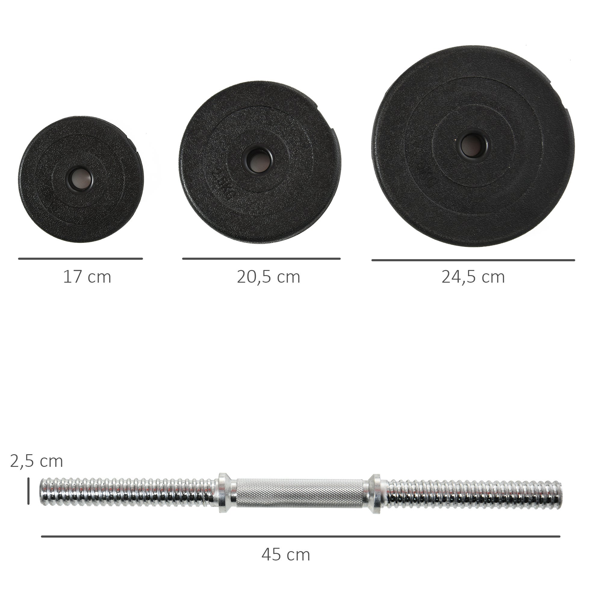 Jogo de halteres pesos de fitness 40kg ajustável profissionais ginásio doméstico e musculação com barra aço e discos - 3