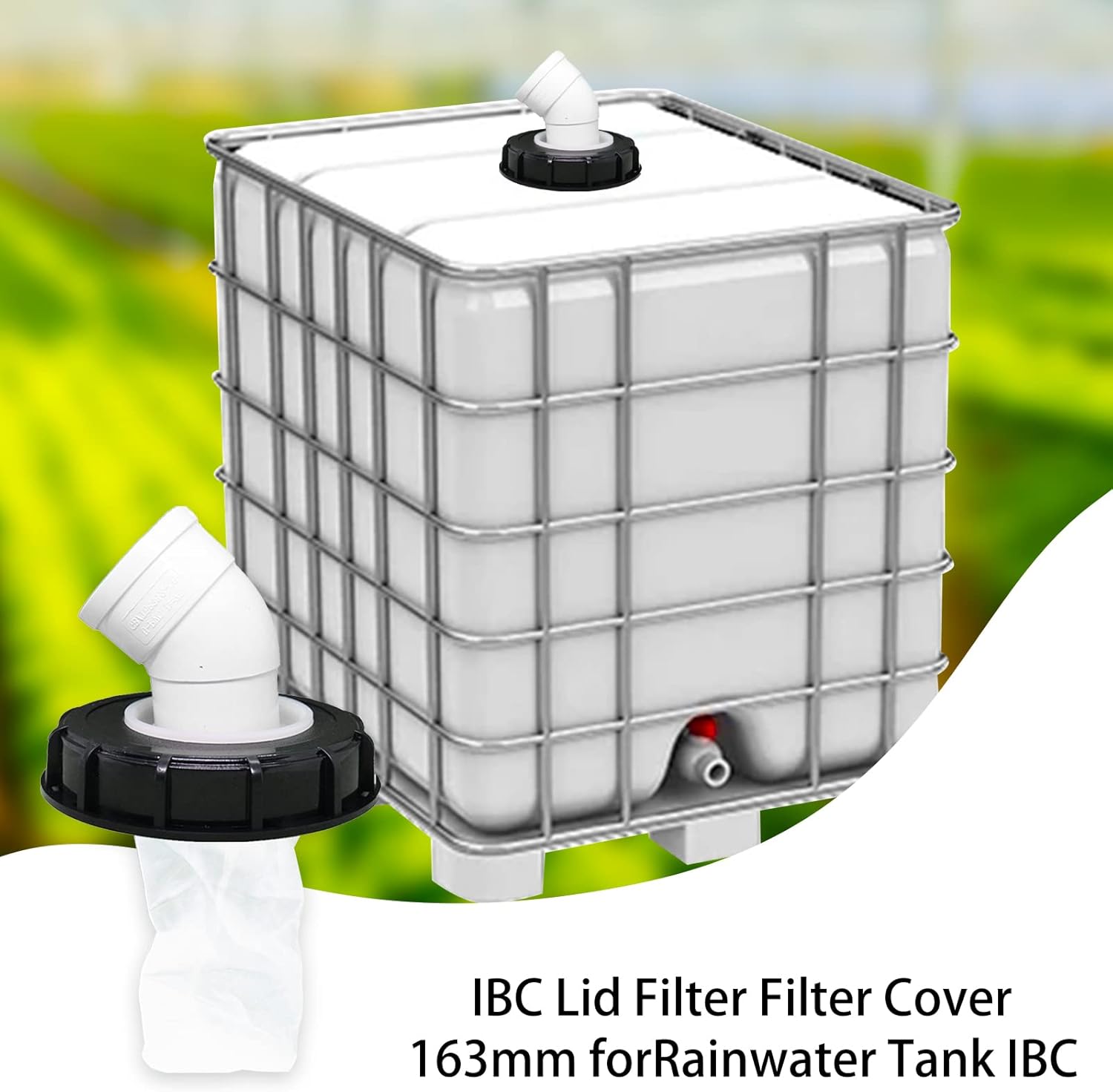 Filtre IBC 45° pour Eau de Pluie en Nylon (163mm) - Filtre lavable pour réservoirs IBC, idéal pour captation d'eau de pluie. - 3