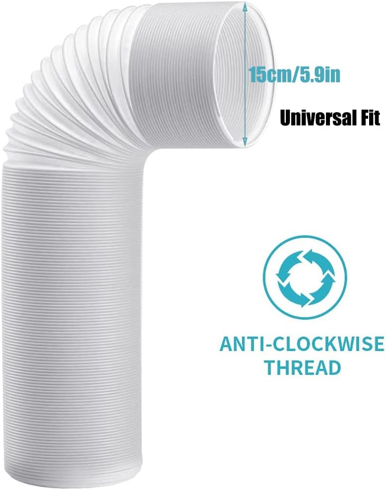 Tuyau Climatiseur Mobile 2m - Kit Tuyau d'Évacuation Universel, 15cm de Diamètre, Adapté pour Climatisation et Sèche-Linge - 2