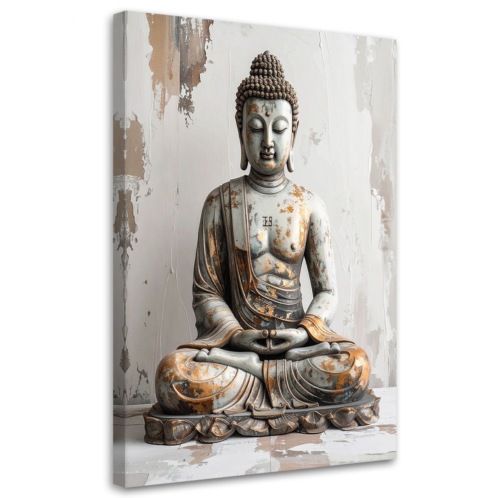 Obraz do salonu sypialni biura gabinetu, Budda Zen Spa na szarym tle 70x100