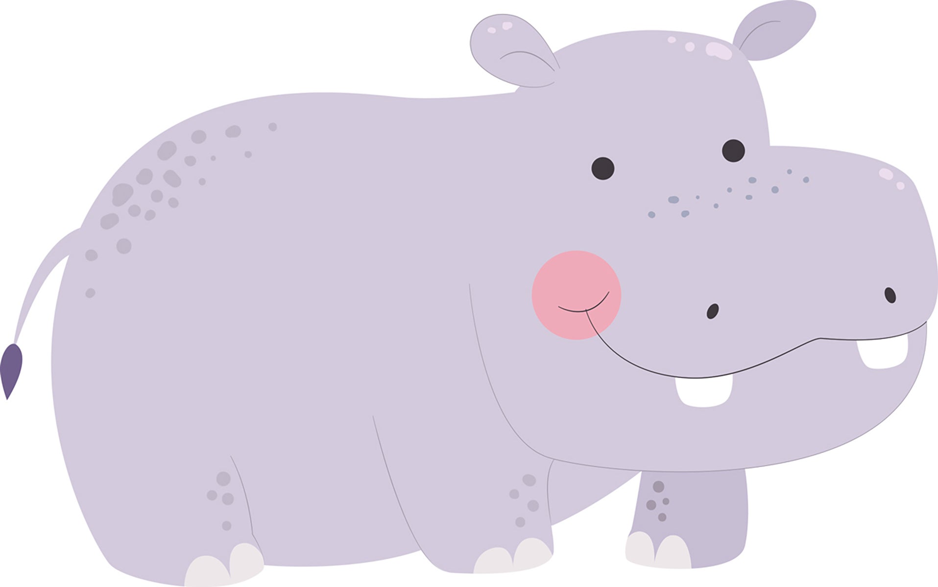Dywan winylowy dziecięcy Hippo 63x100 cm - antypoślizgowy PVC, winylowy do pokoju dziecięcego, ognioodporny i zmywalny