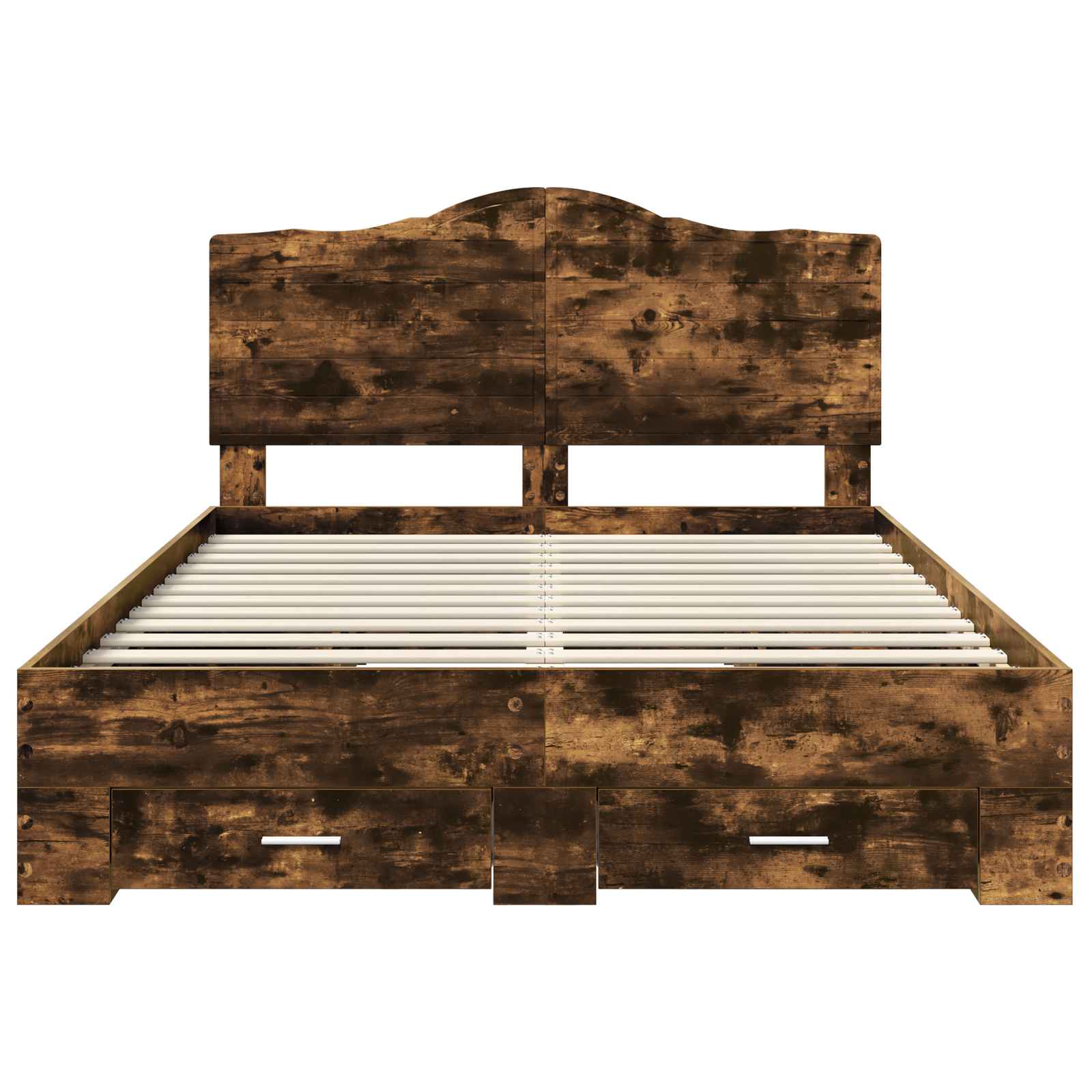 Cadre de lit chêne fumé en panneau de bois, pour la chambre, 140 × 190 cm - 8