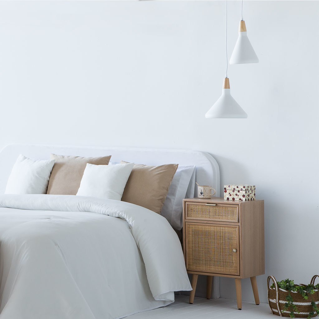 Table de chevet En Bois Et Grille Marron 42x36.5x71h - 2