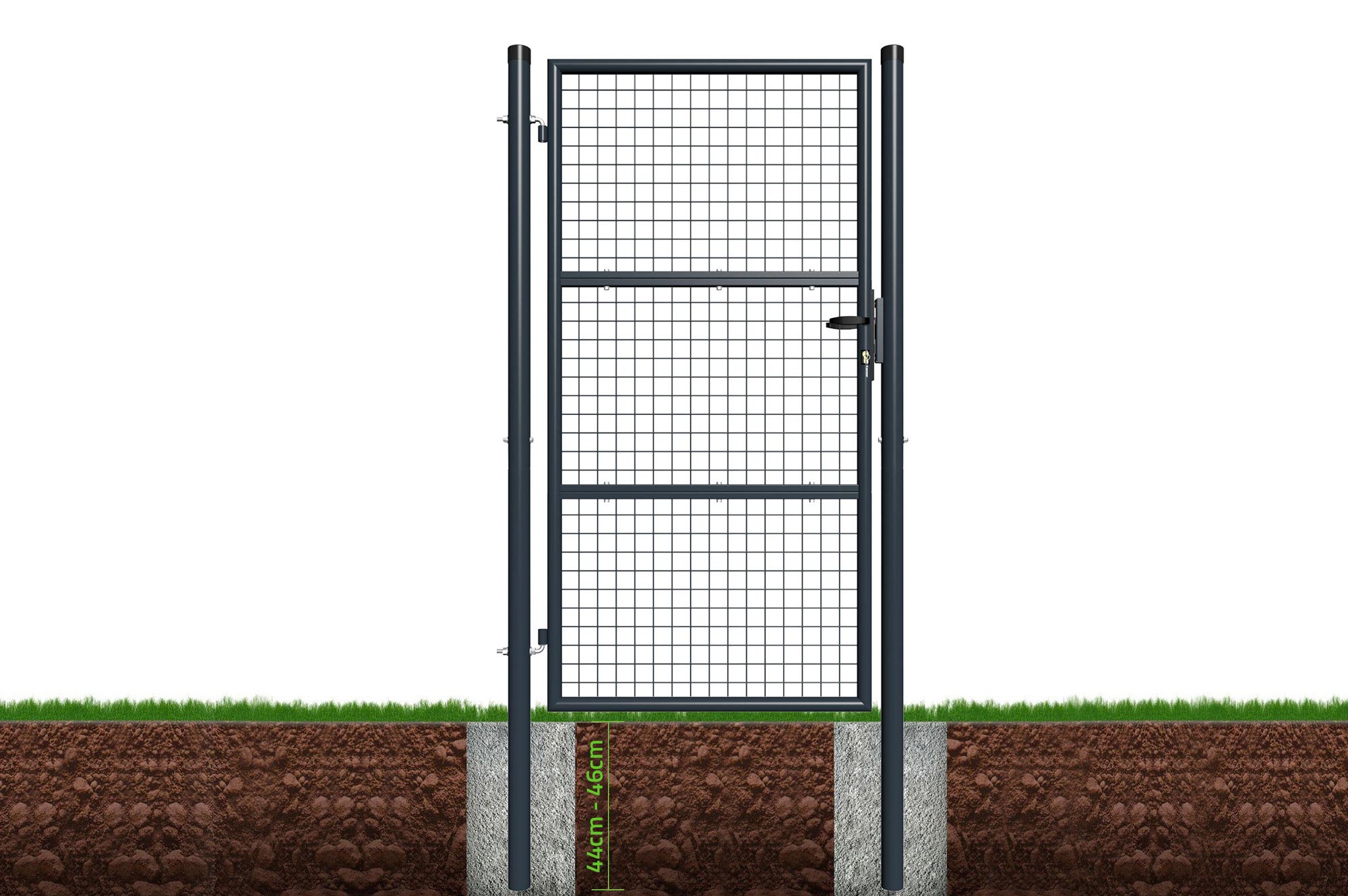 Portillon grillagé 1m OLGA H.180cm Gris - 4