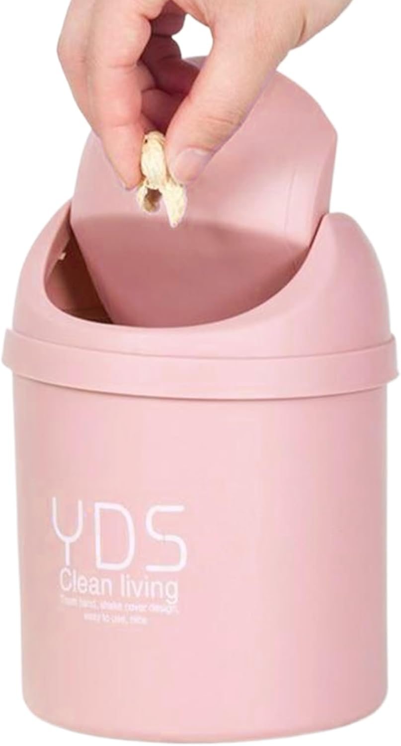 Zestaw 1 mini kreatywnych pojemników biurowych o średnicy 13 cm z obrotową pokrywą, mały pojemnik bezpieczny