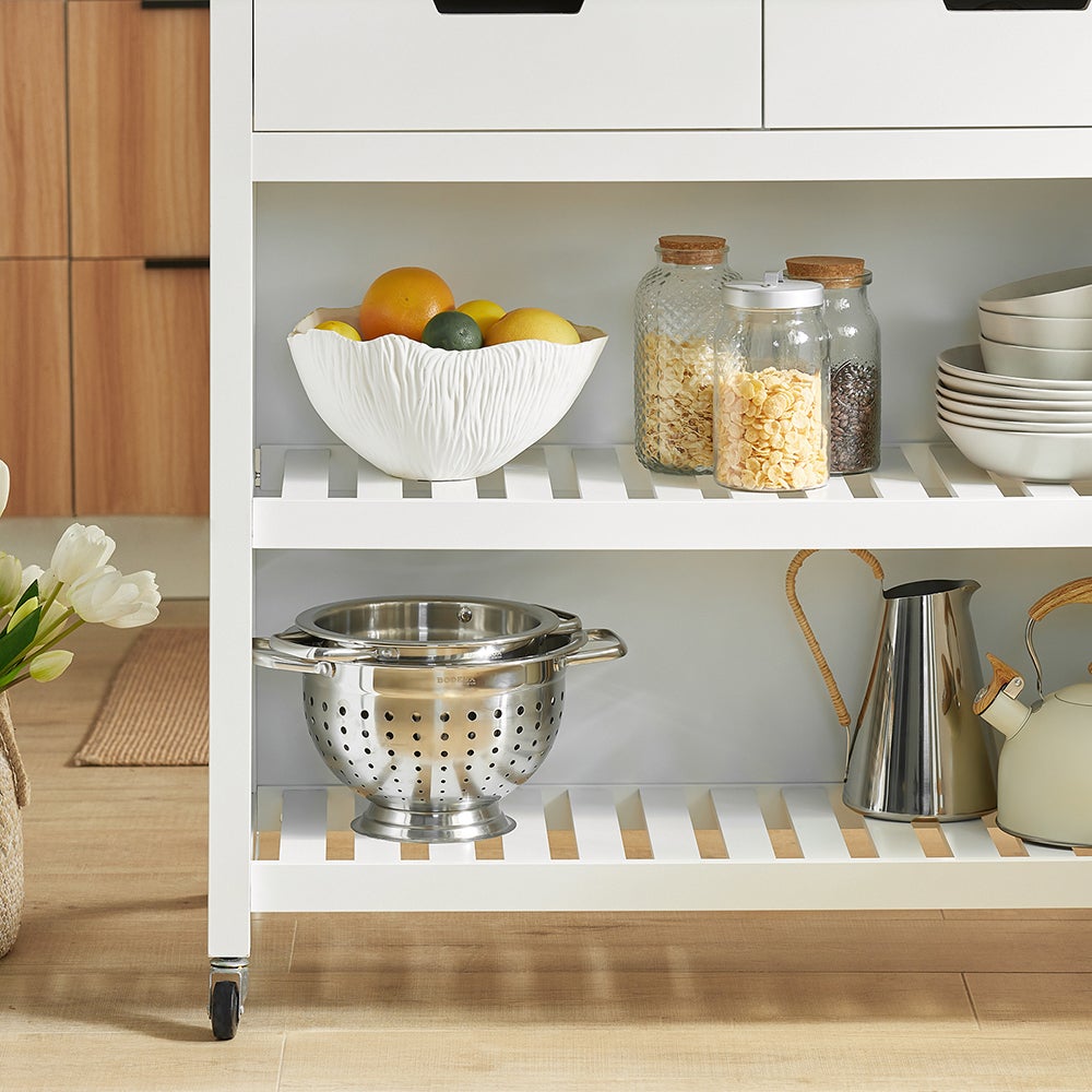 SoBuy FKW74-WN Meuble de Cuisine Desserte de Cuisine à Roulettes Table Roulante Meuble de Rangement pour Cuisine et Salon - 6