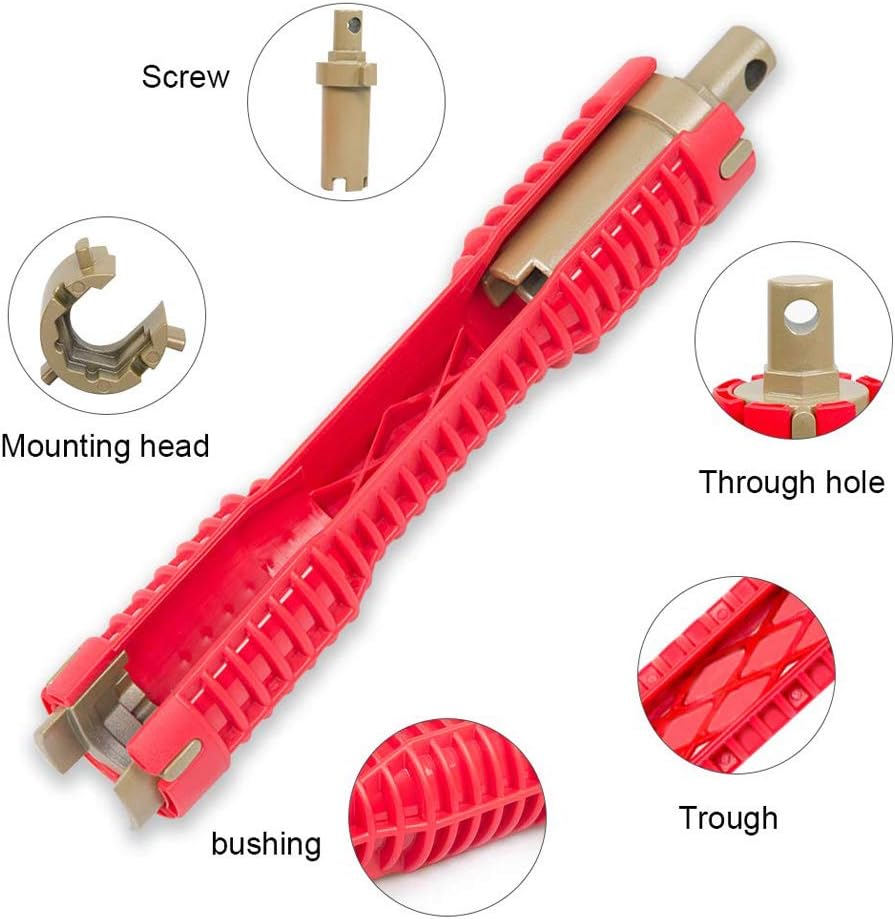 Clé à Pipe Multi-usages, Changez L'outil De Robinet Outil de réparation pour Robinet et évier Plombier Clé à Douille Outils de plomberie Clé à Tuyau - 2