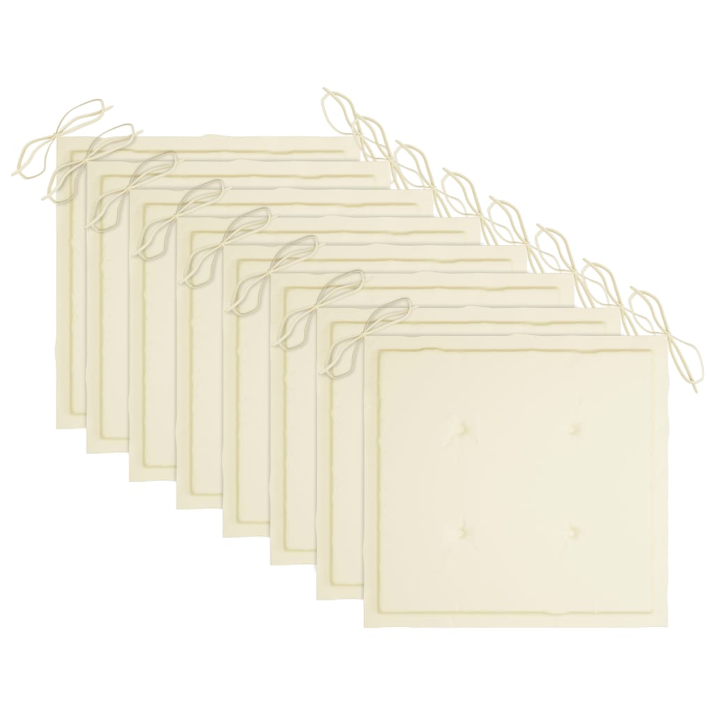 Chaises de jardin avec coussins 8 pcs Bois d'acacia solide Gris 4 - 6